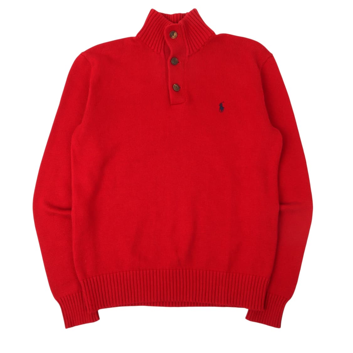 폴로 랄프로렌 레드 버튼업 폴라 니트 상품이미지1