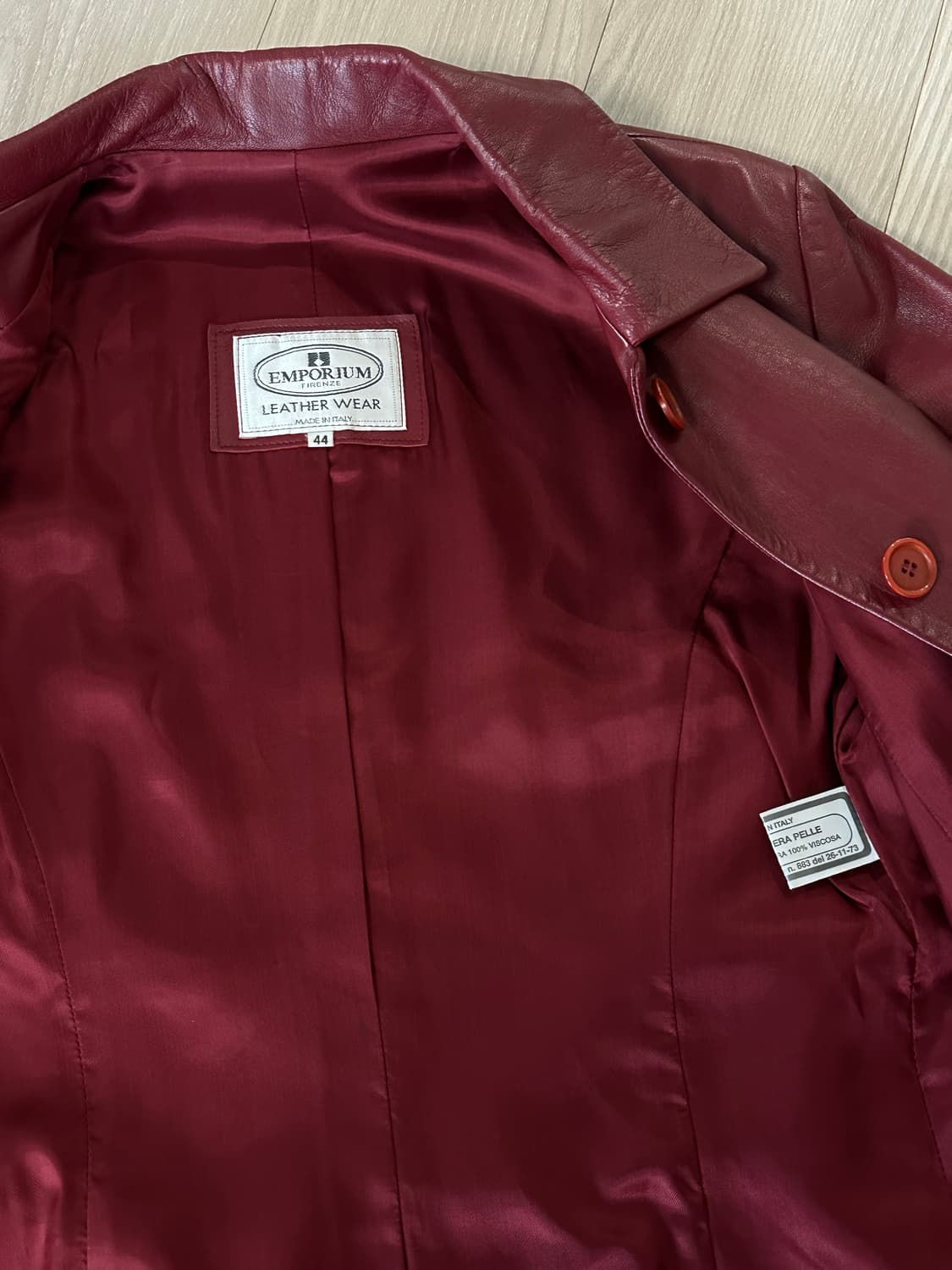 빈티지 이태리 레드 가죽자켓 상품이미지4