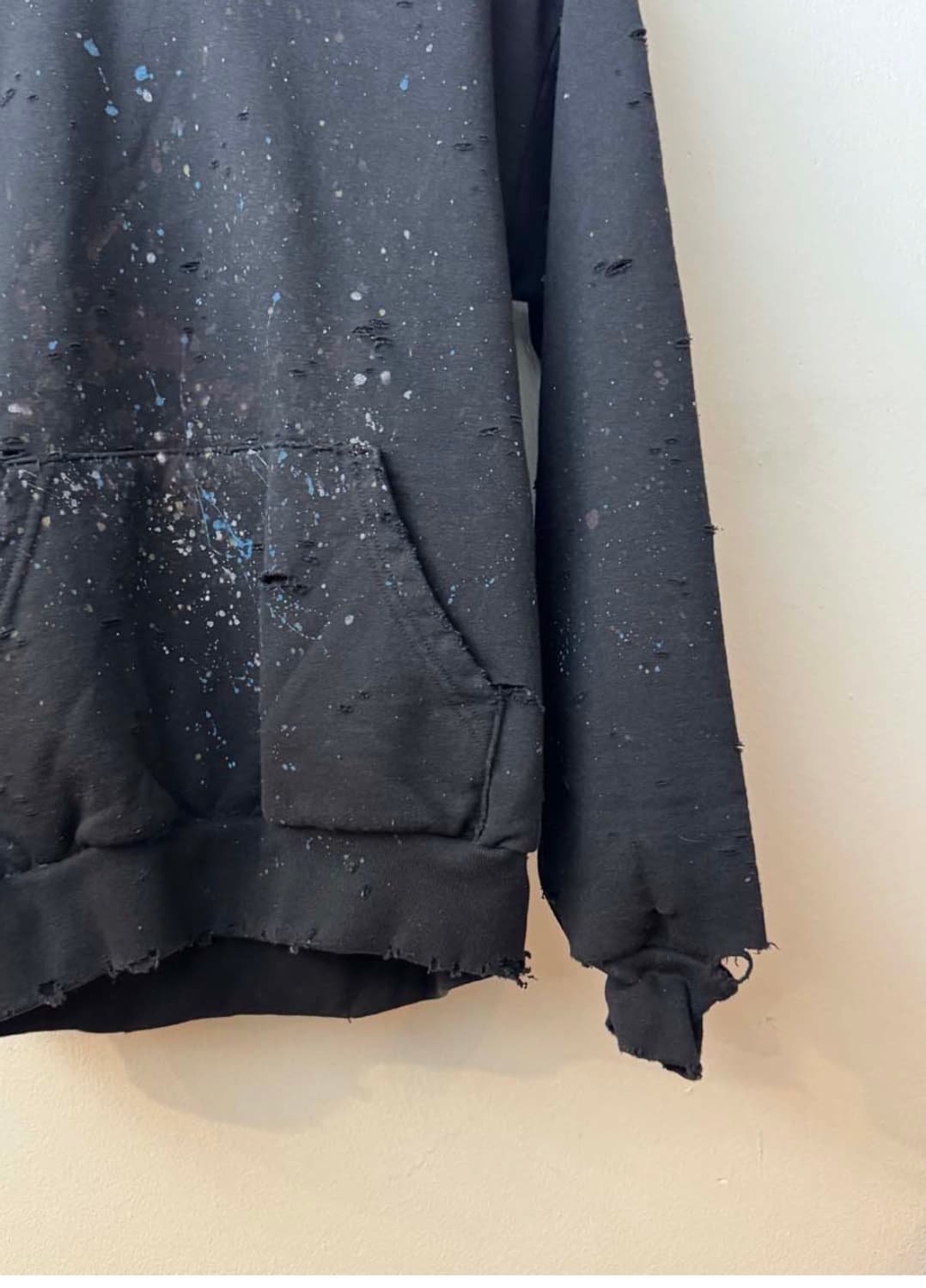 D.D.W Destroyed Black Plain Hoodie (2) 상품이미지3