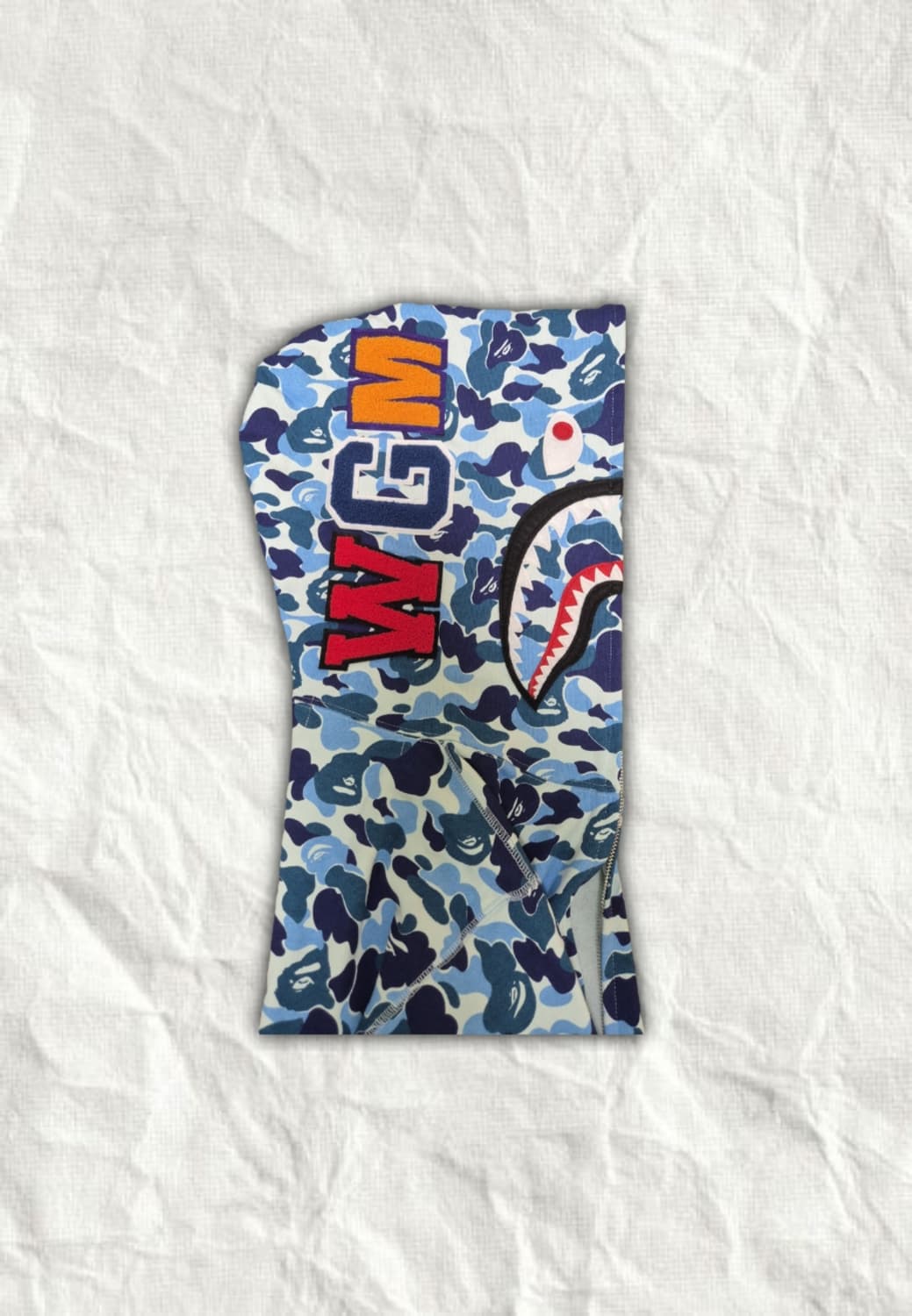 베이프 abc카모 샤크 후드집업 블루 상품이미지3