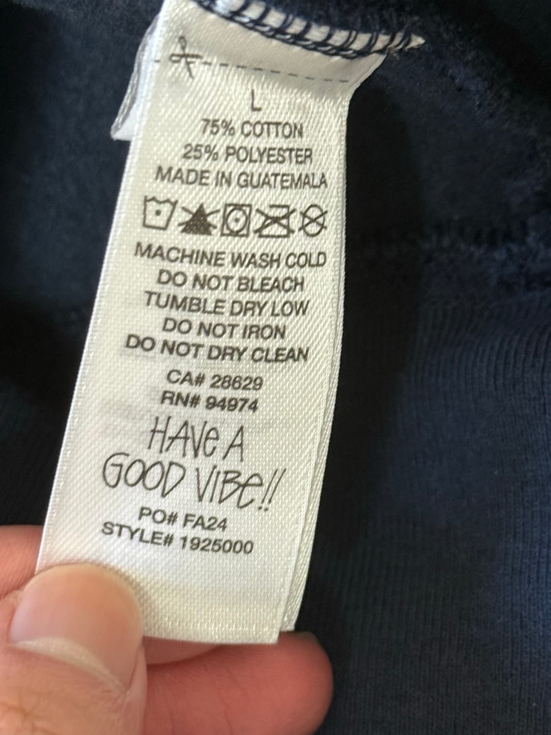 스투시 네이비 후드 L 상품이미지4