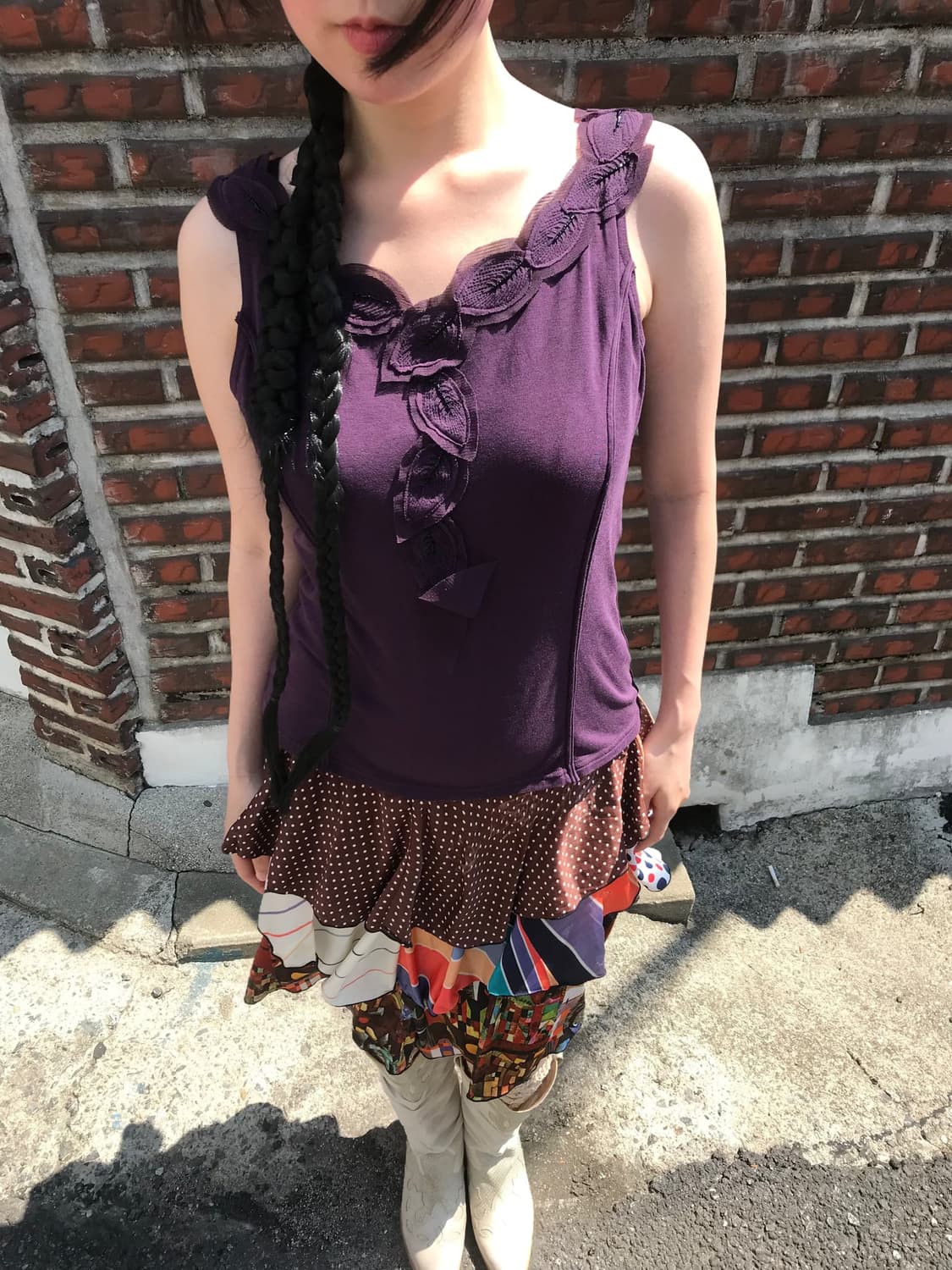 vintage plum pattern sleeveless 상품이미지4