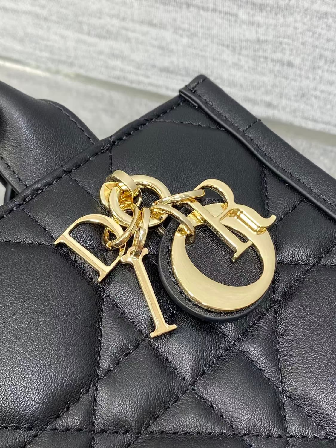 디올 미니 스트랩 북 토트 매크로까나쥬 카프스킨 블랙 상품이미지8