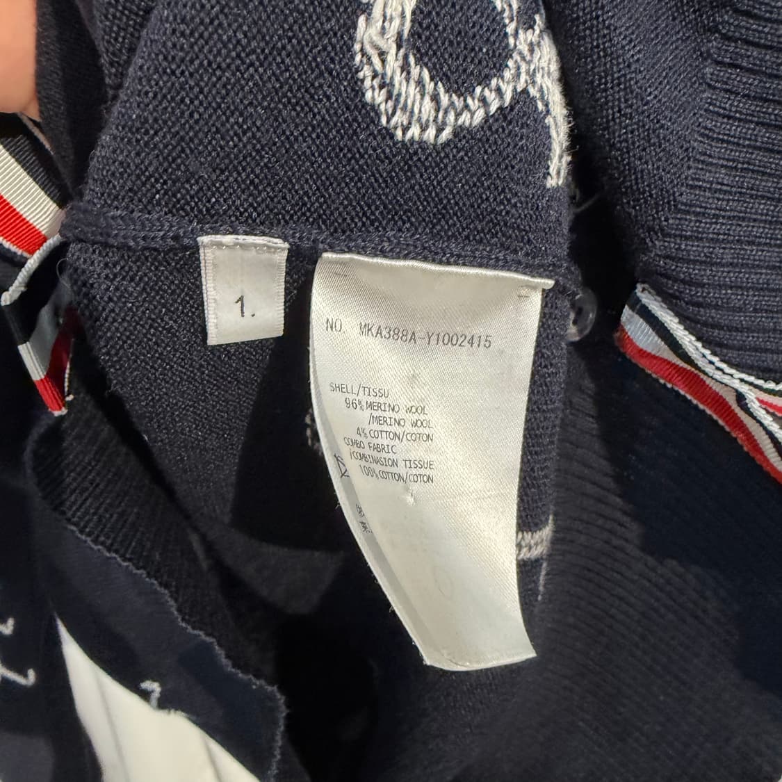 (1) 톰브라운 사선완장 미스터 톰 메리노 울 니트  상품이미지5