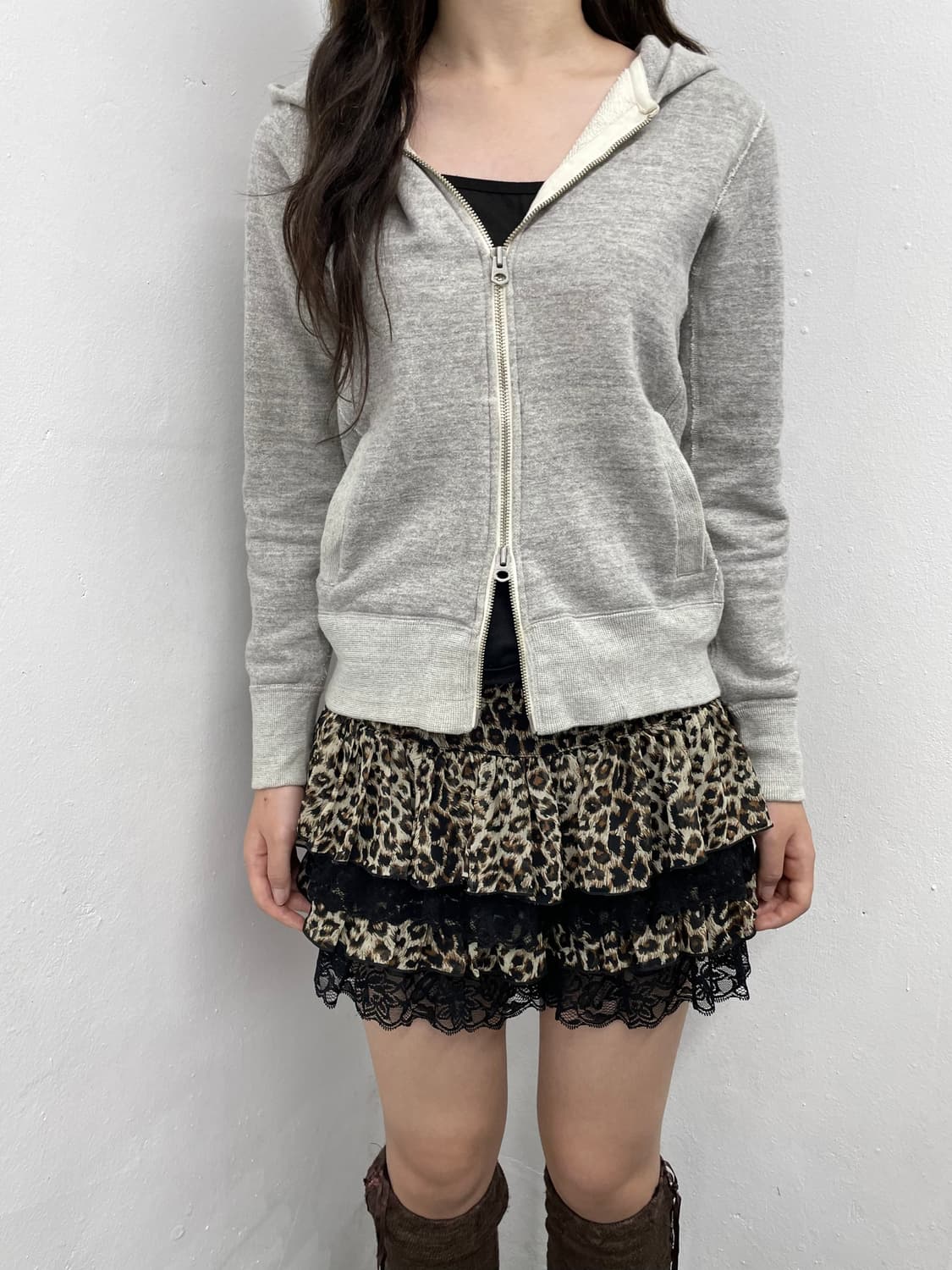 JPN 그레이 투웨이 후드집업 상품이미지2