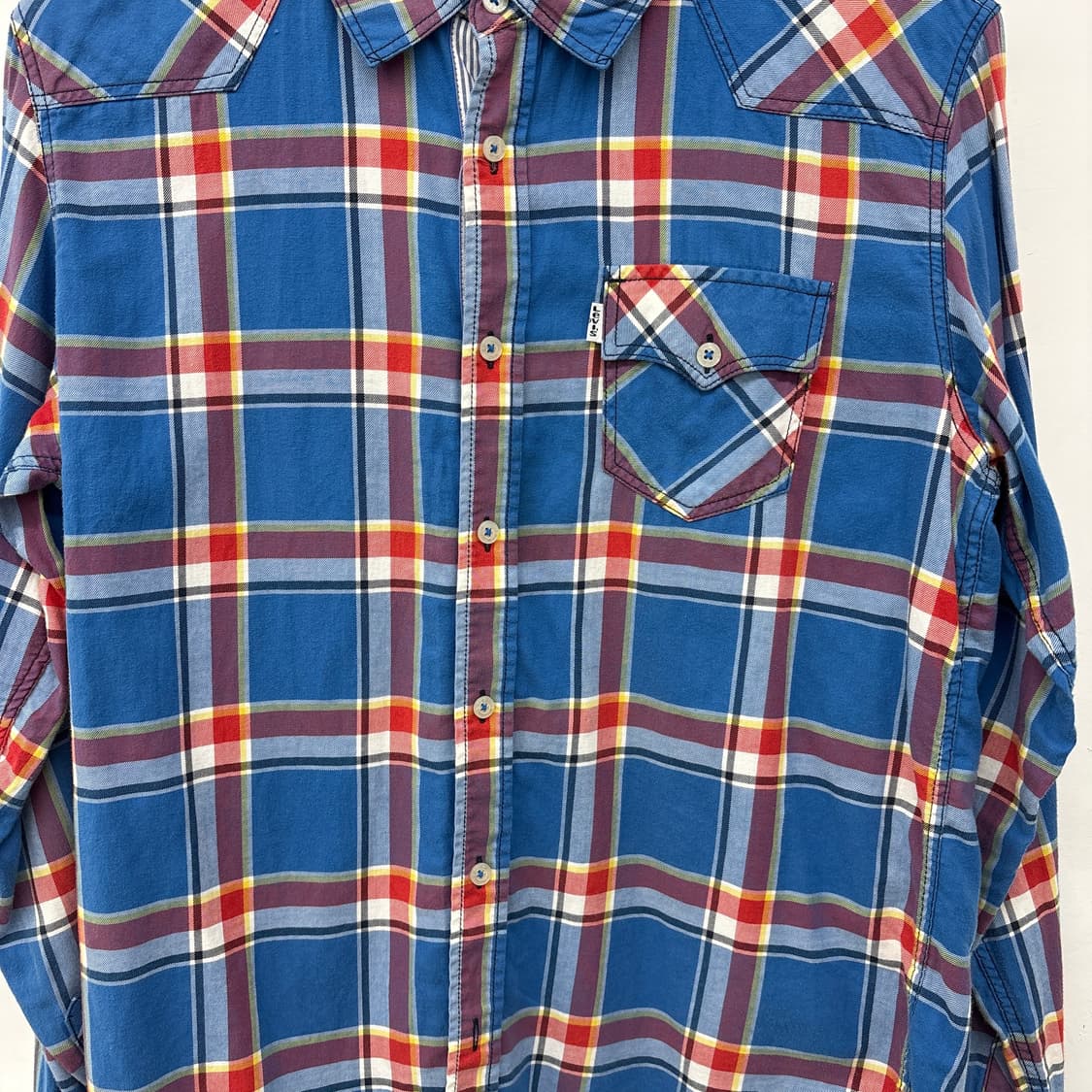 리바이스 블루 체크 긴팔 셔츠 남성 M 상품이미지2