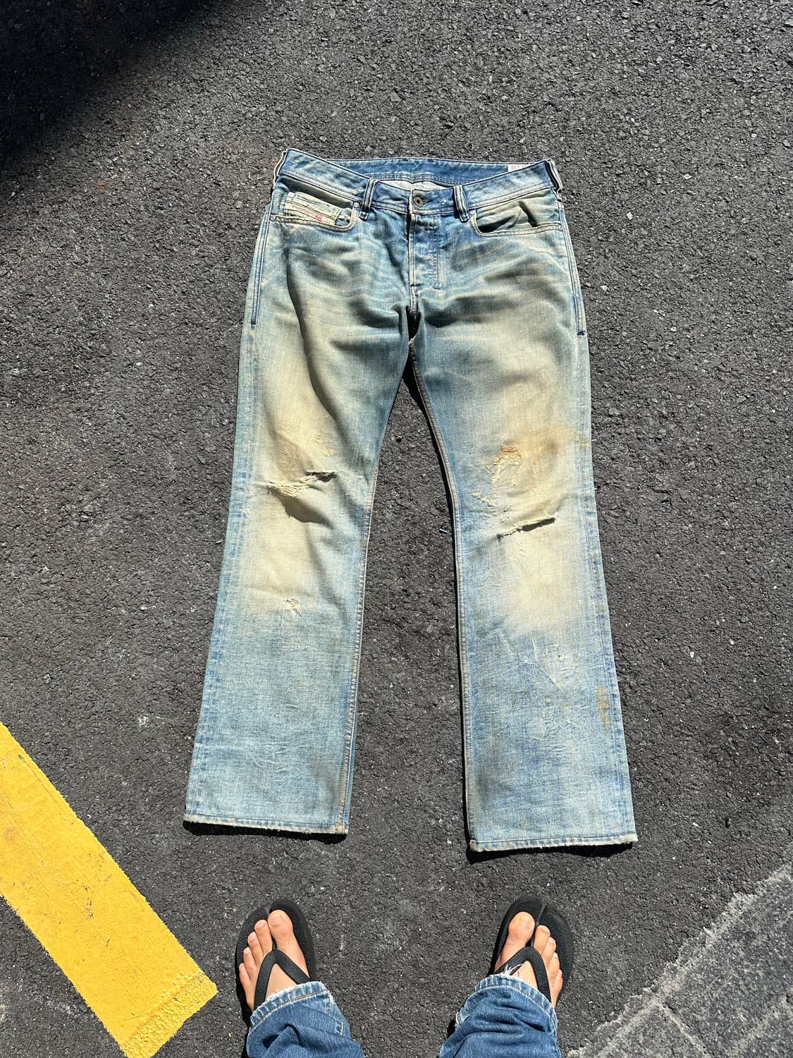 00’s Diesel zatiny repair denim pants 상품이미지4
