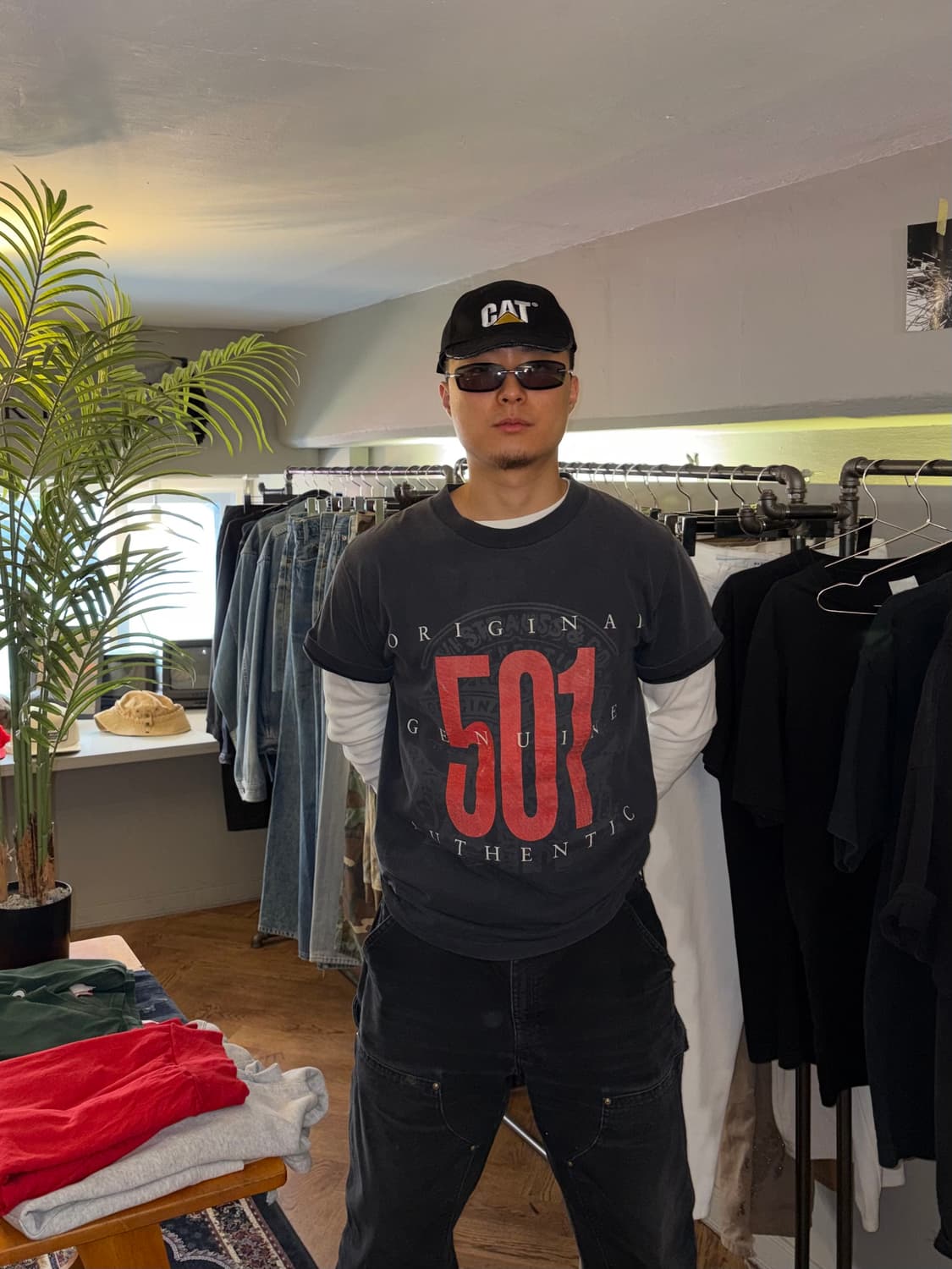 90’s Levi’s 501 logo print hard faded T 상품이미지2