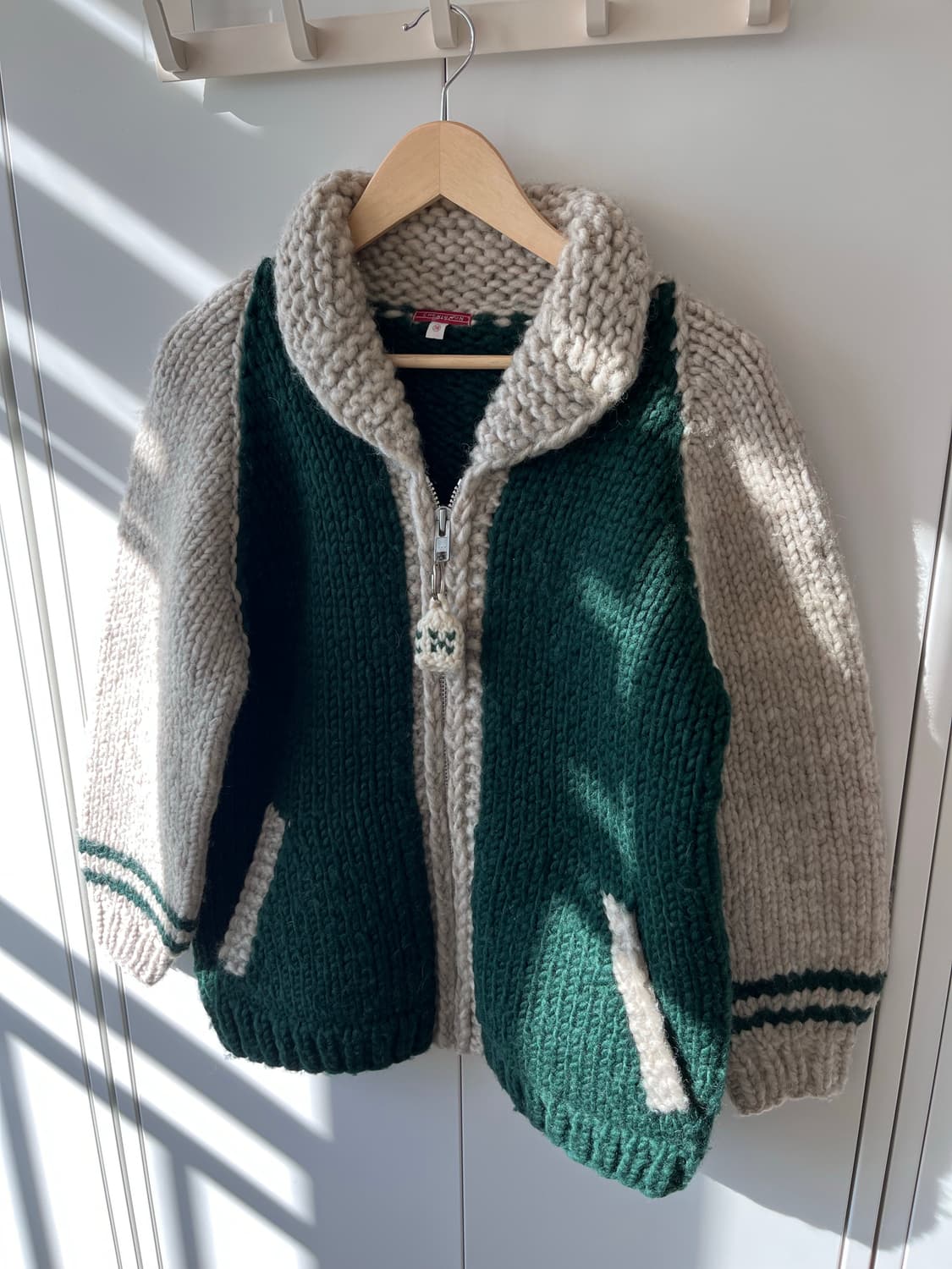 (Rare) 캐나다 종소리 배색 니트 리얼 헤비 코위찬 상품이미지7