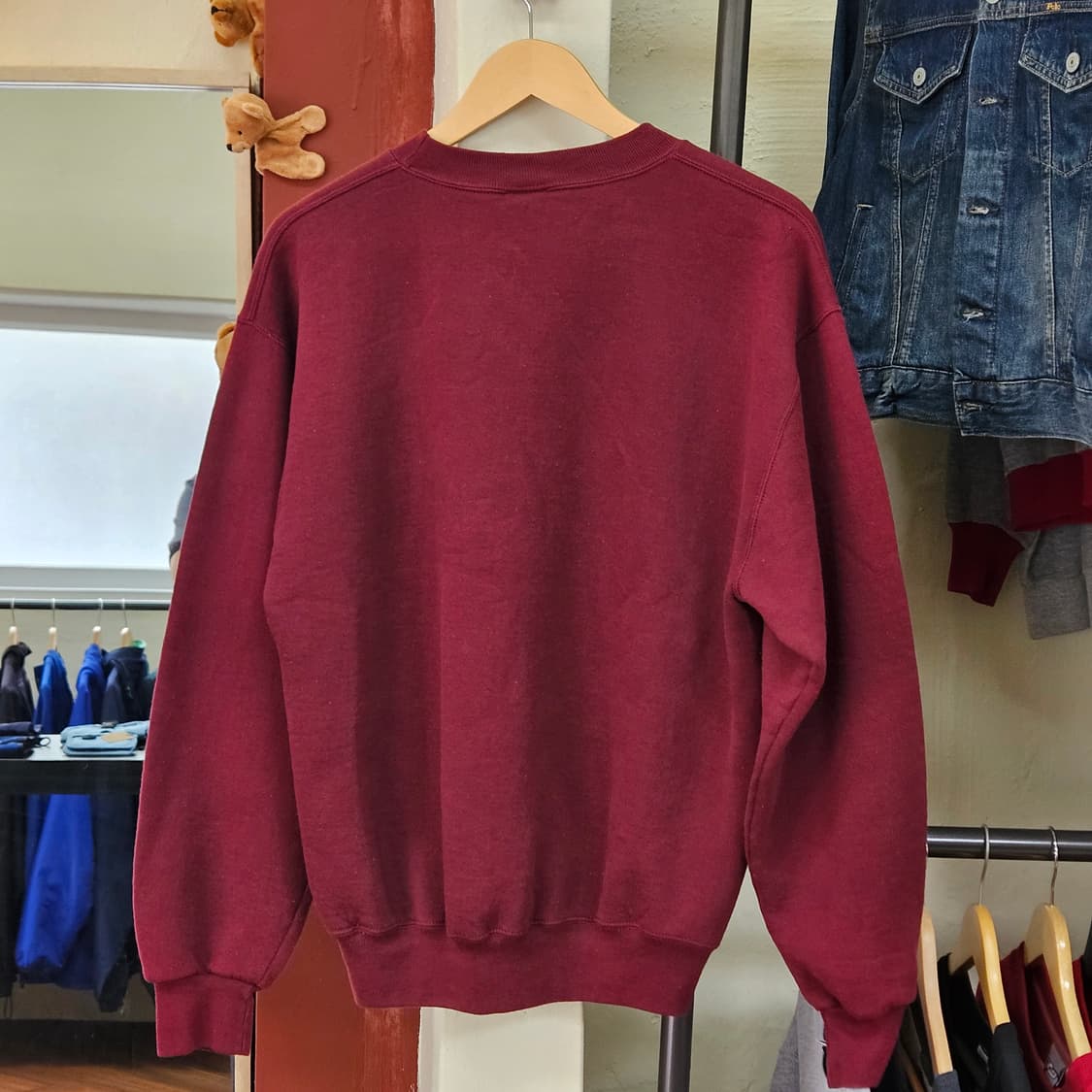 90s 러셀 무지 스웻셔츠 버건디 상품이미지6