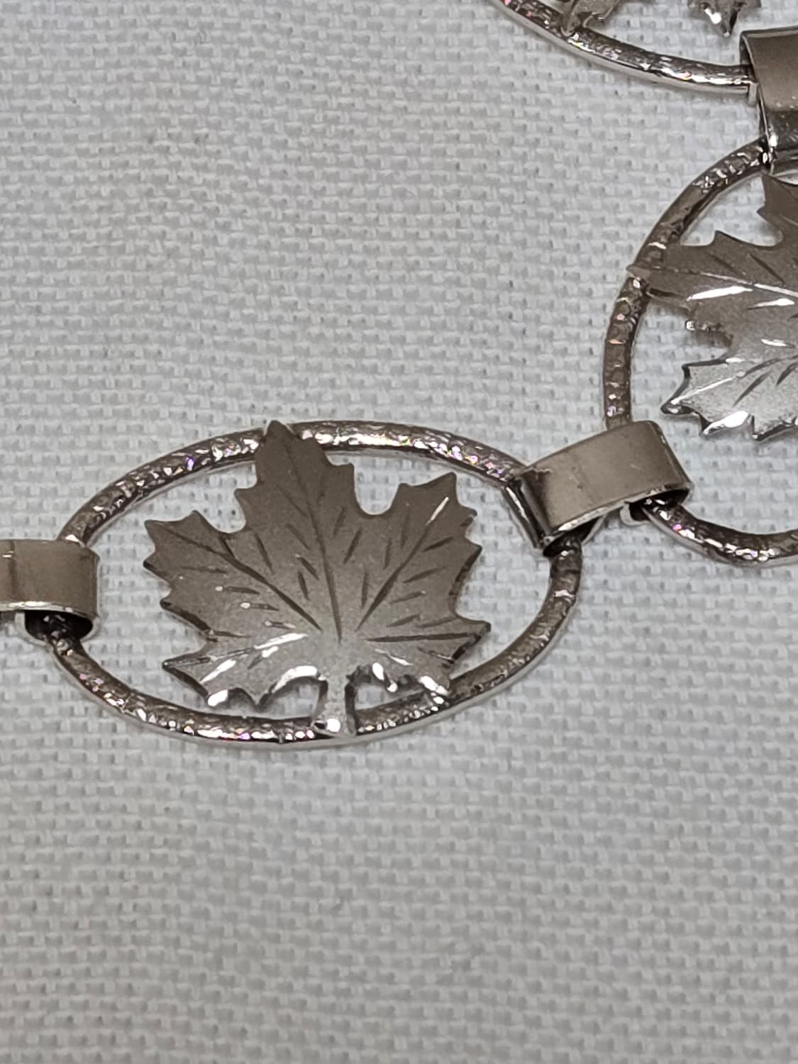 미국 빈티지 STERLING 실버 단풍잎 팔찌 (15g 19cm) 상품이미지3