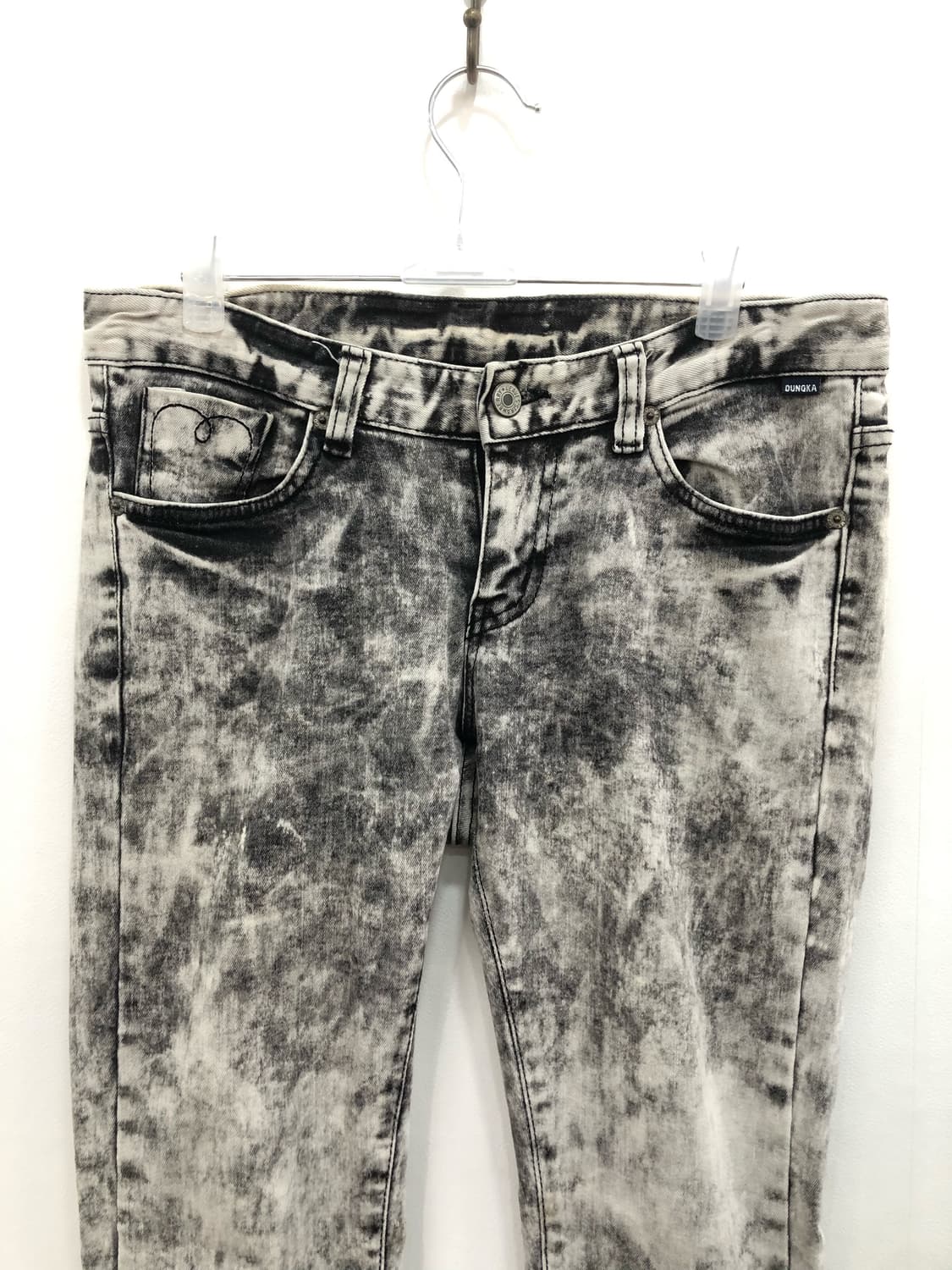 stone washed gray skinny jeans 상품이미지3