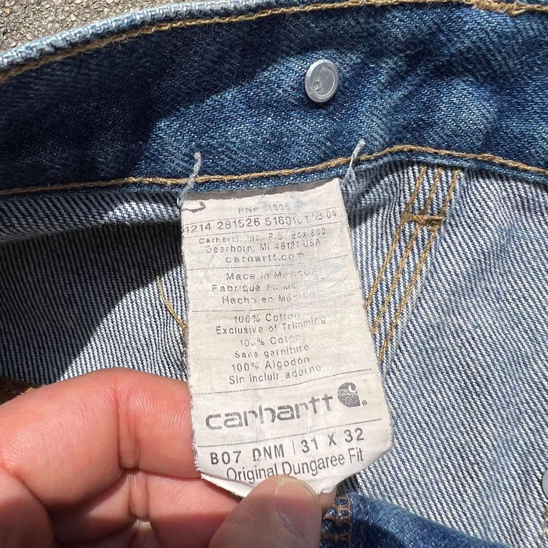 칼하트 B07 더블니 데님 팬츠 상품이미지8