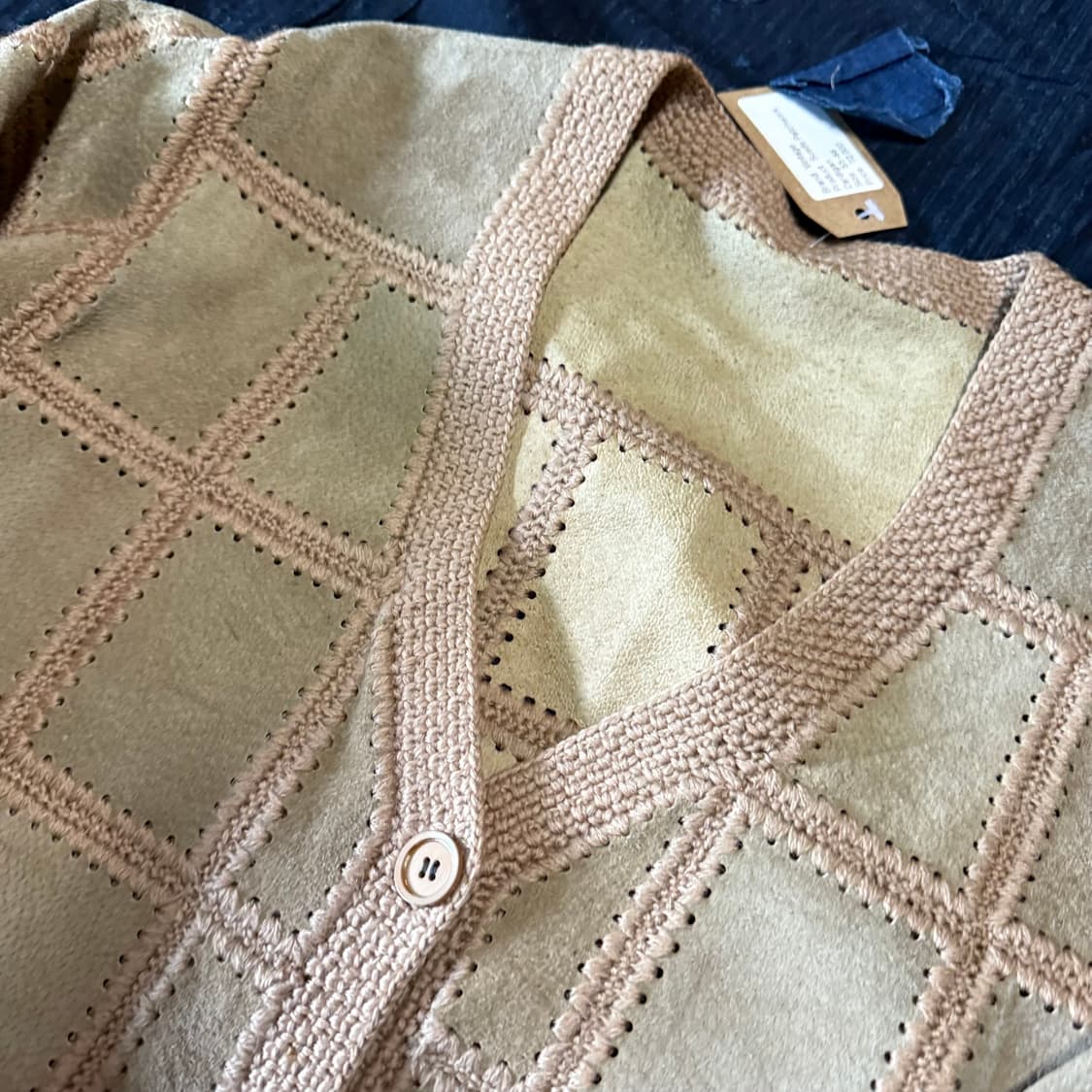 빈티지 스웨이드 패치워크 가디건 55-66 상품이미지2