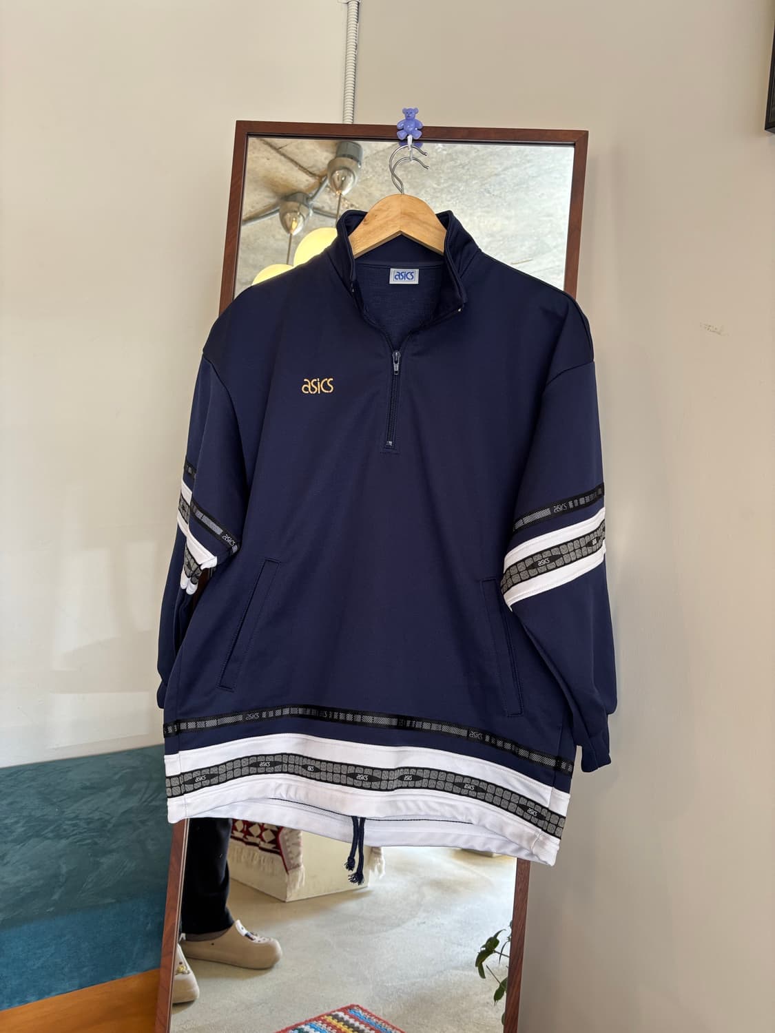 아식스 네이비 하프집업 트랙탑 상품이미지2