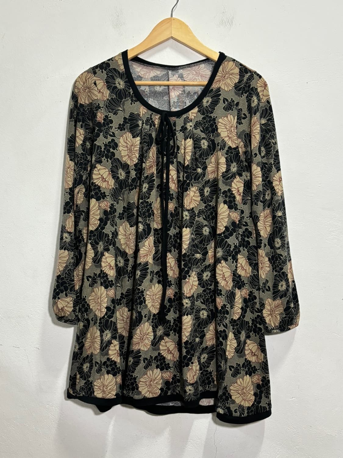 Vintage 플라워패턴 긴팔 미니 원피스 M 상품이미지4