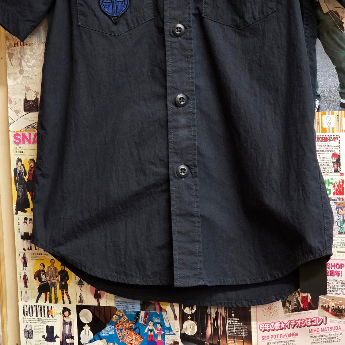 필드맨 에드윈 네이비 밀리터리 반팔 셔츠 상품이미지4