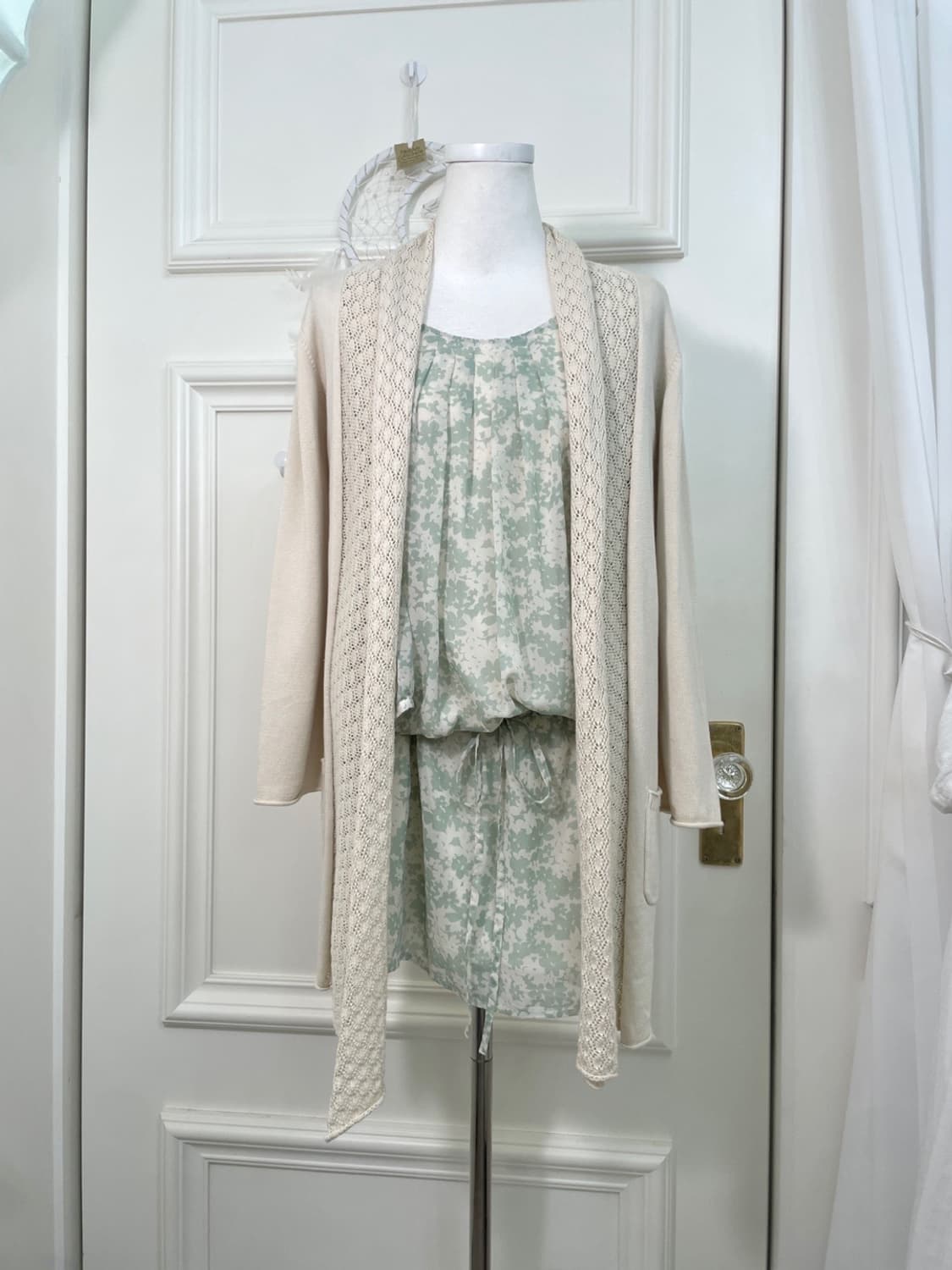 mint ivory flower waist string mini opc 상품이미지8
