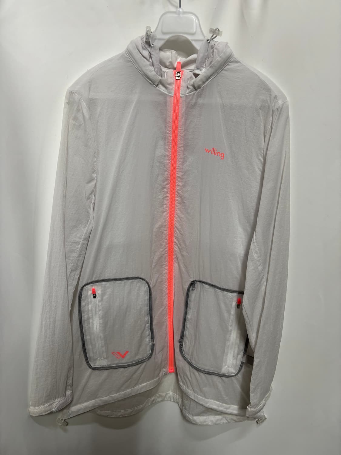 윌링(Willing)네온 오렌지 지퍼 바람막이 자켓 100 상품이미지1