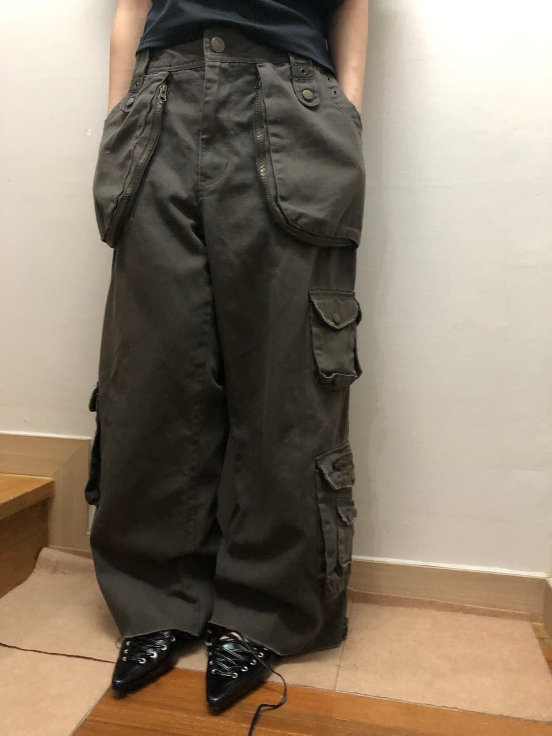 빈티지 그레이 펑크 빅 포켓 팬츠 상품이미지7