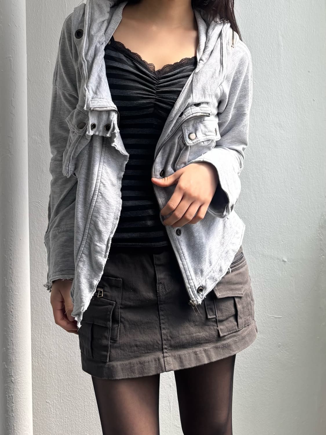 Japanese Vintage Grey Hood Jacket 상품이미지4