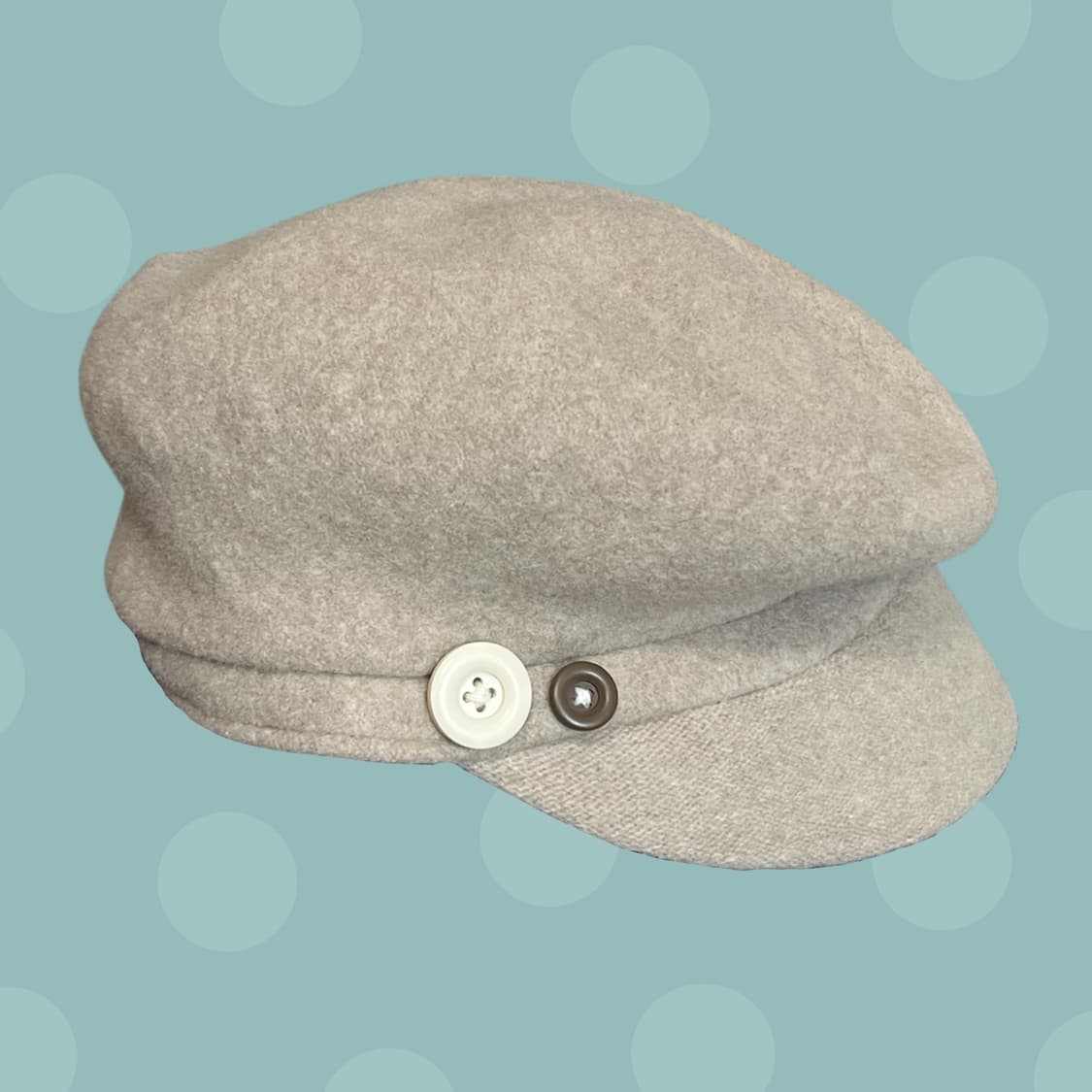 소프트베이지 단추 장식 울 뉴스보이햇 상품이미지1