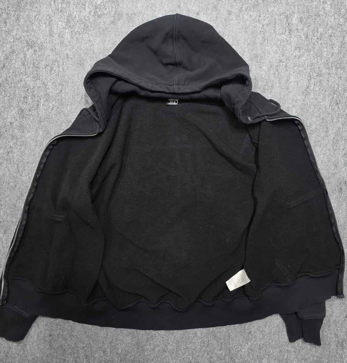 스투시 베이직 로고 후드집업 블랙 S 상품이미지3