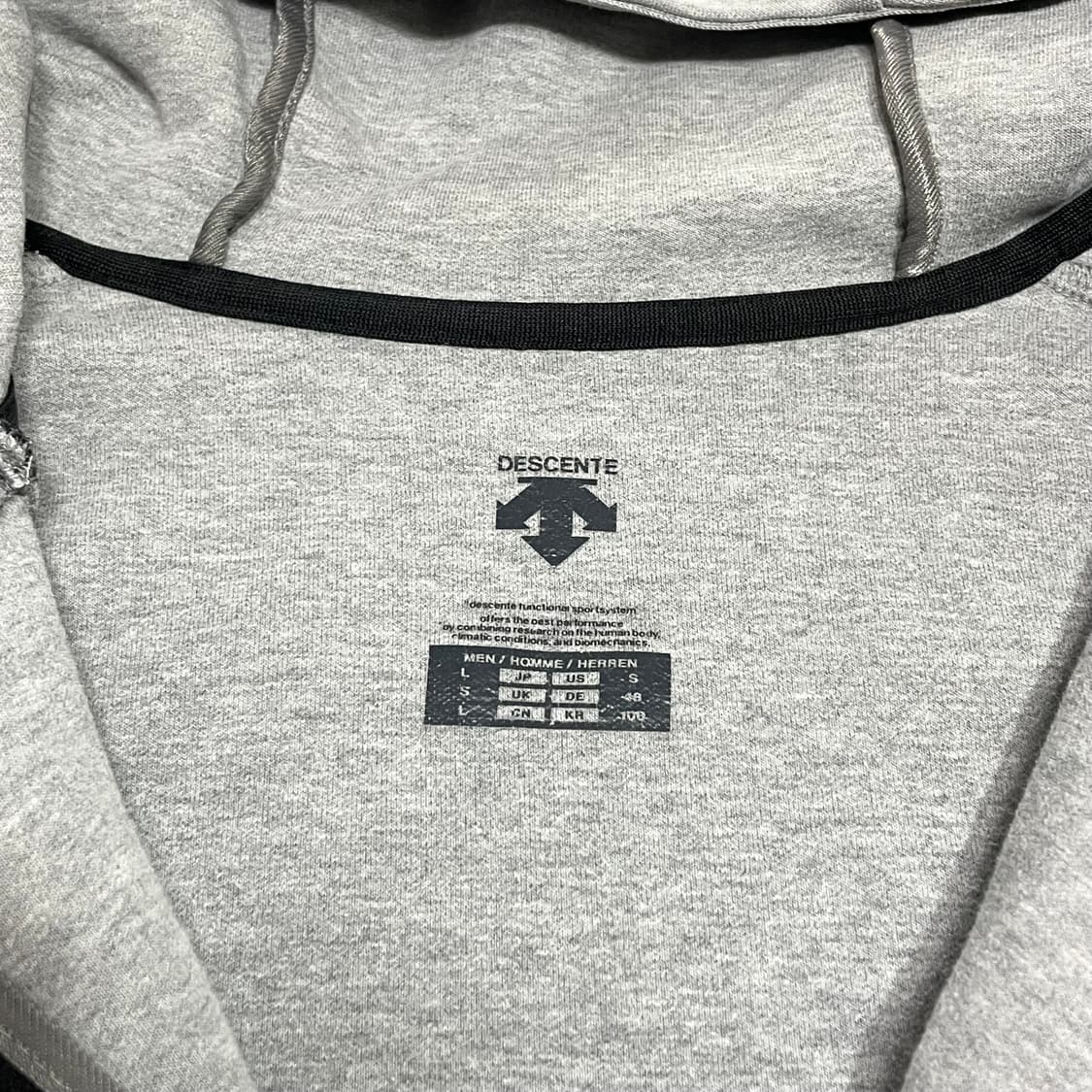 데상트 테크팩 그레이 풀집업 후드집업 남성100 상품이미지4