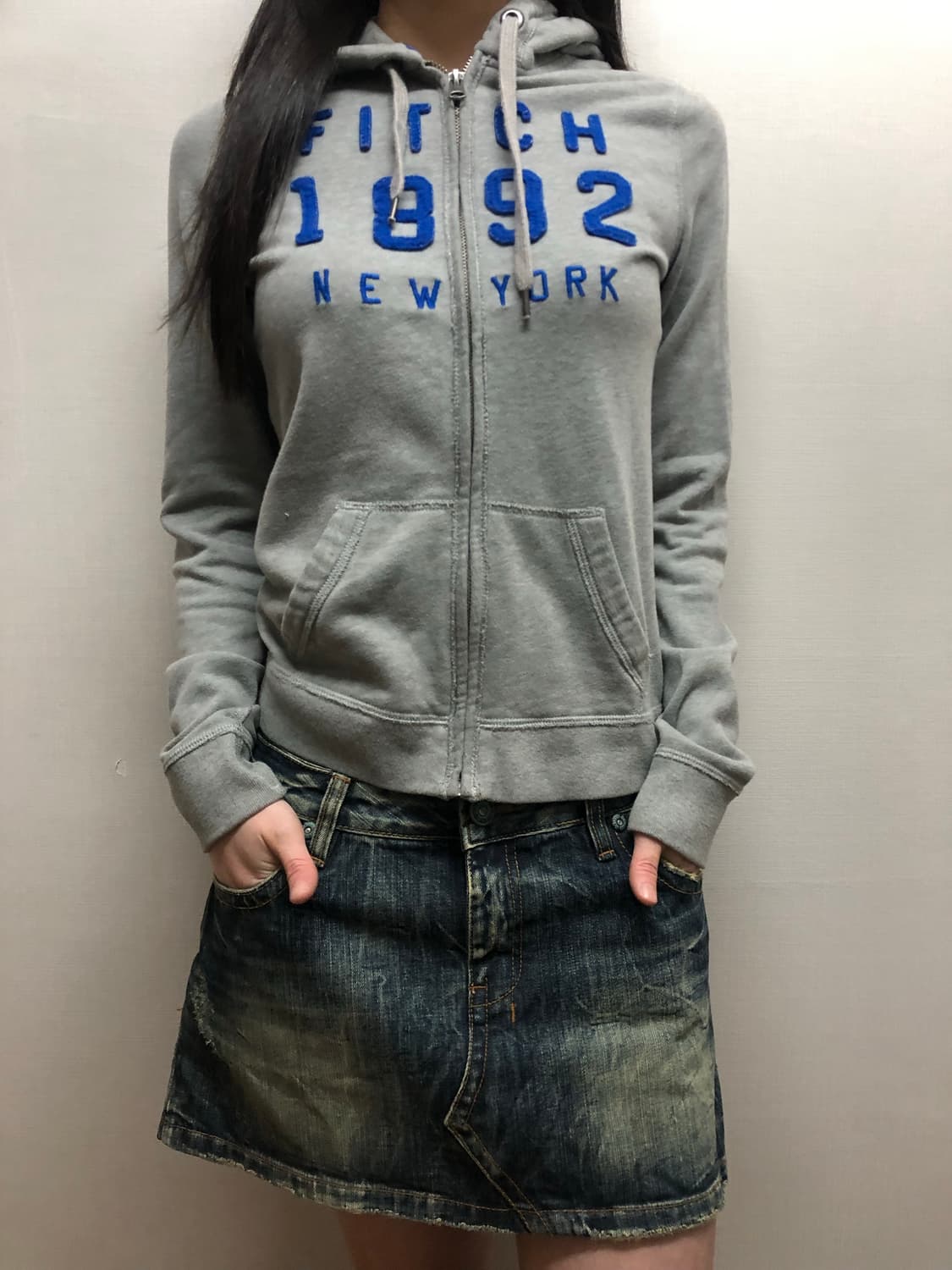 빈티지 아베크롬비 그레이 후드집업 상품이미지1