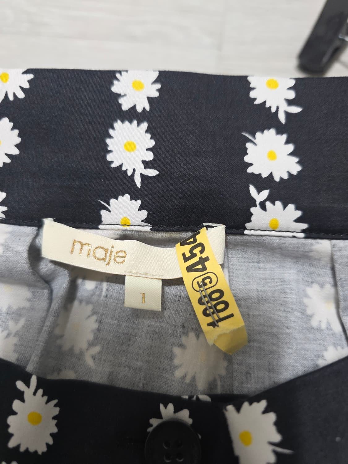 마쥬 MAJE 데이지 플라워 버튼 롱 스커트 네이비 1사이즈 상품이미지5