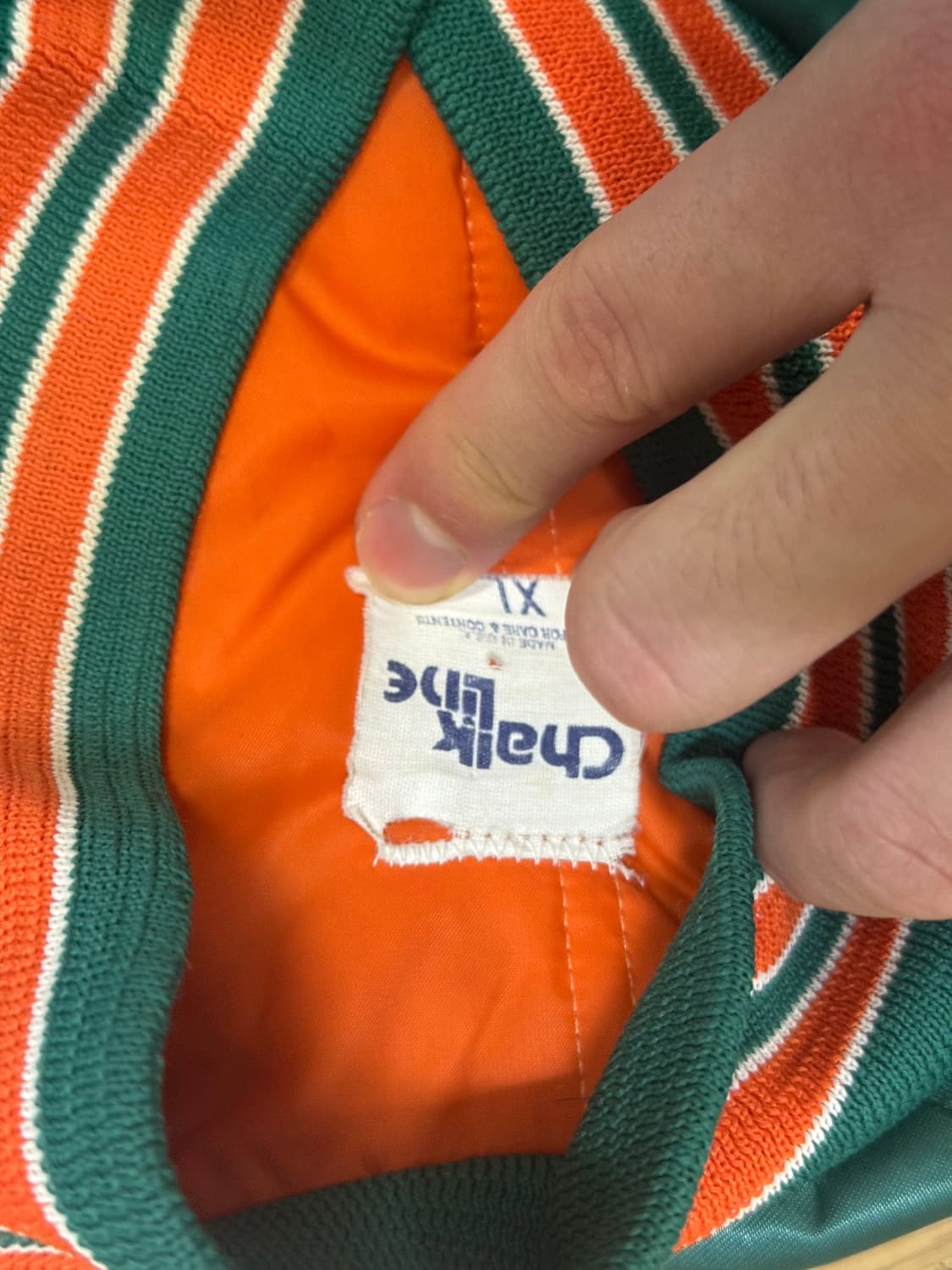 chalk line 마이애미 돌핀스 바시티 자켓 xl 상품이미지3