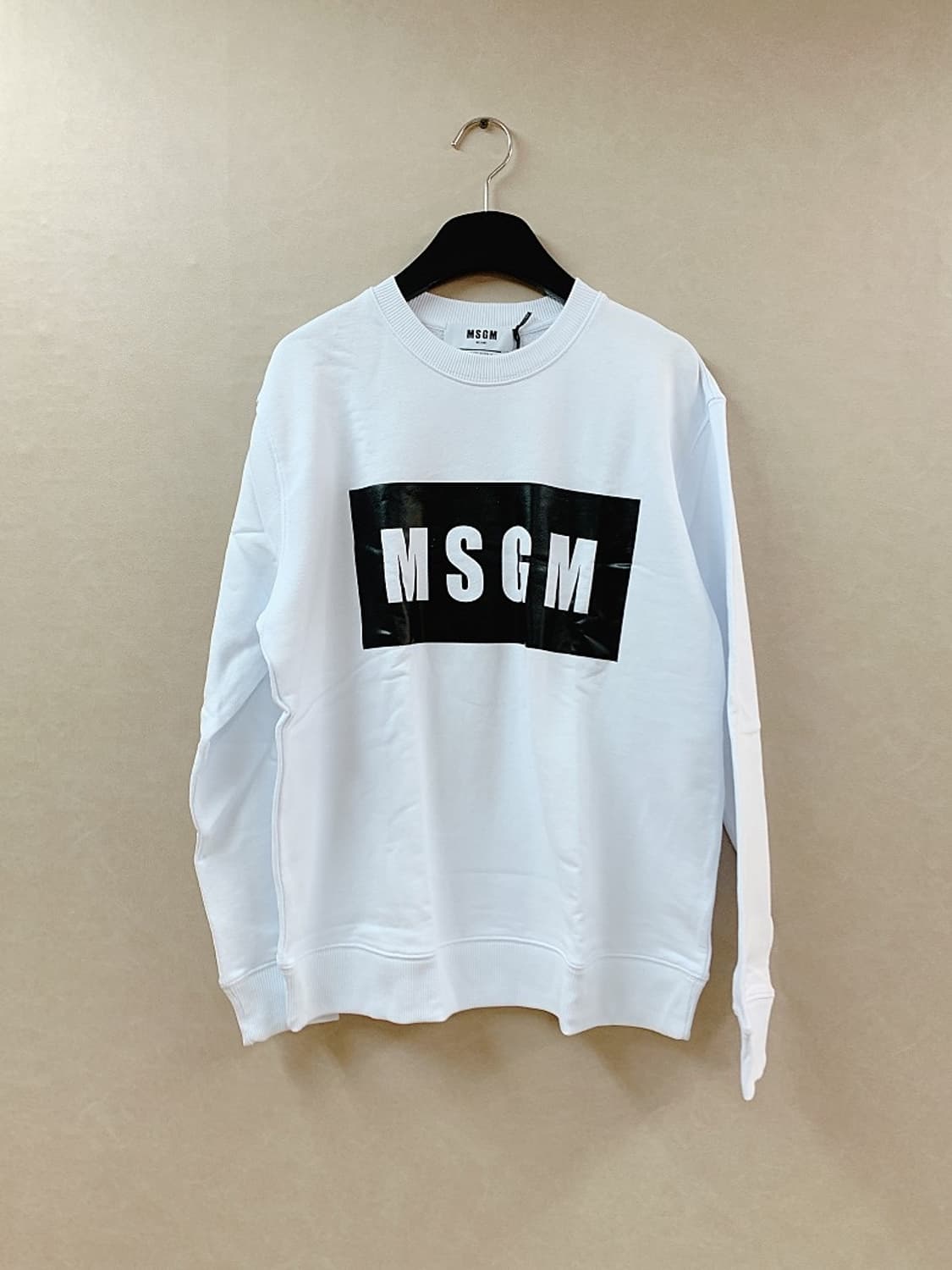 MSGM 공용 화이트박스로고 기본 맨투맨 90% 핫딜 상품이미지1