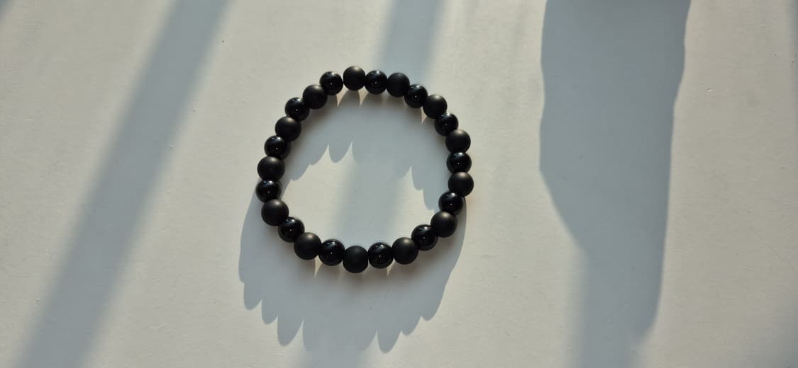 남자 팔찌 천연석 블랙 오닉스 원석 핸드메이드 팔찌 무광 유광 상품이미지6