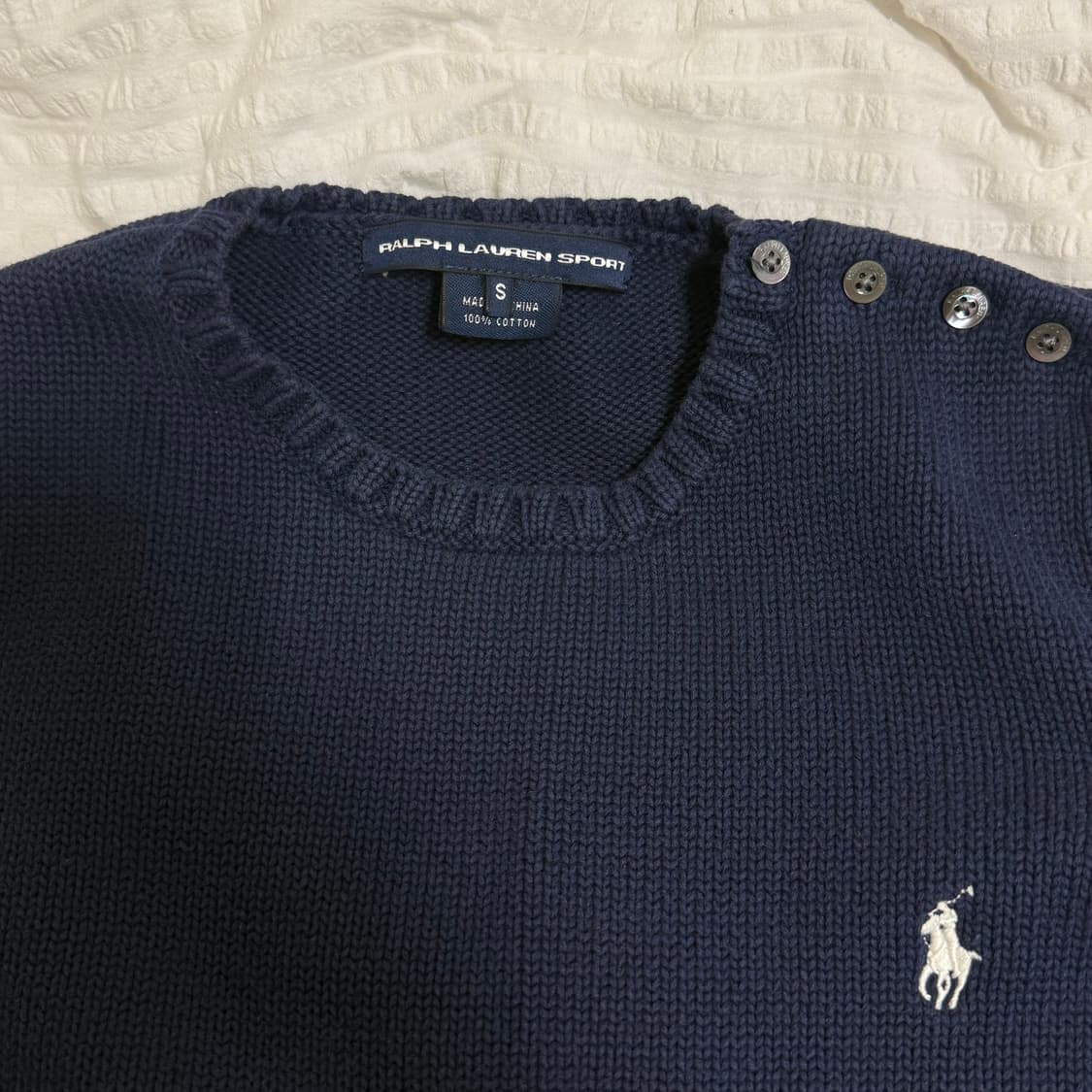 폴로 코튼 니트 네이비 S 상품이미지2