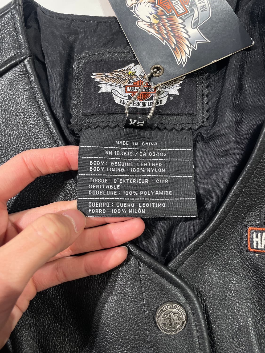 할리 데이비슨 블랙 카우 레더 베스트  상품이미지7
