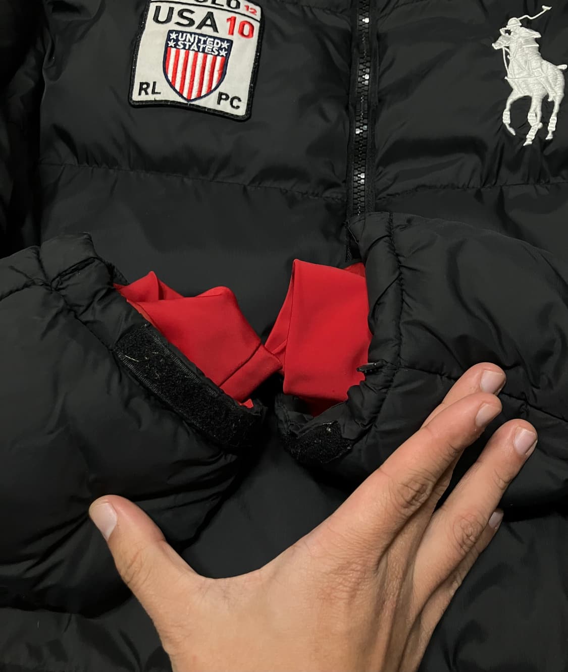 폴로 빅포니로고 패딩 USA 블랙 상품이미지4