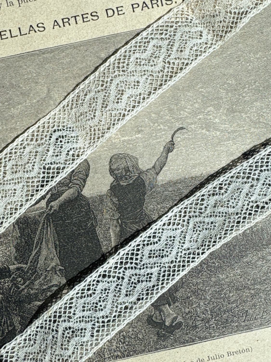 프랑스 하트패턴 앤틱 코튼 레이스 상품이미지2