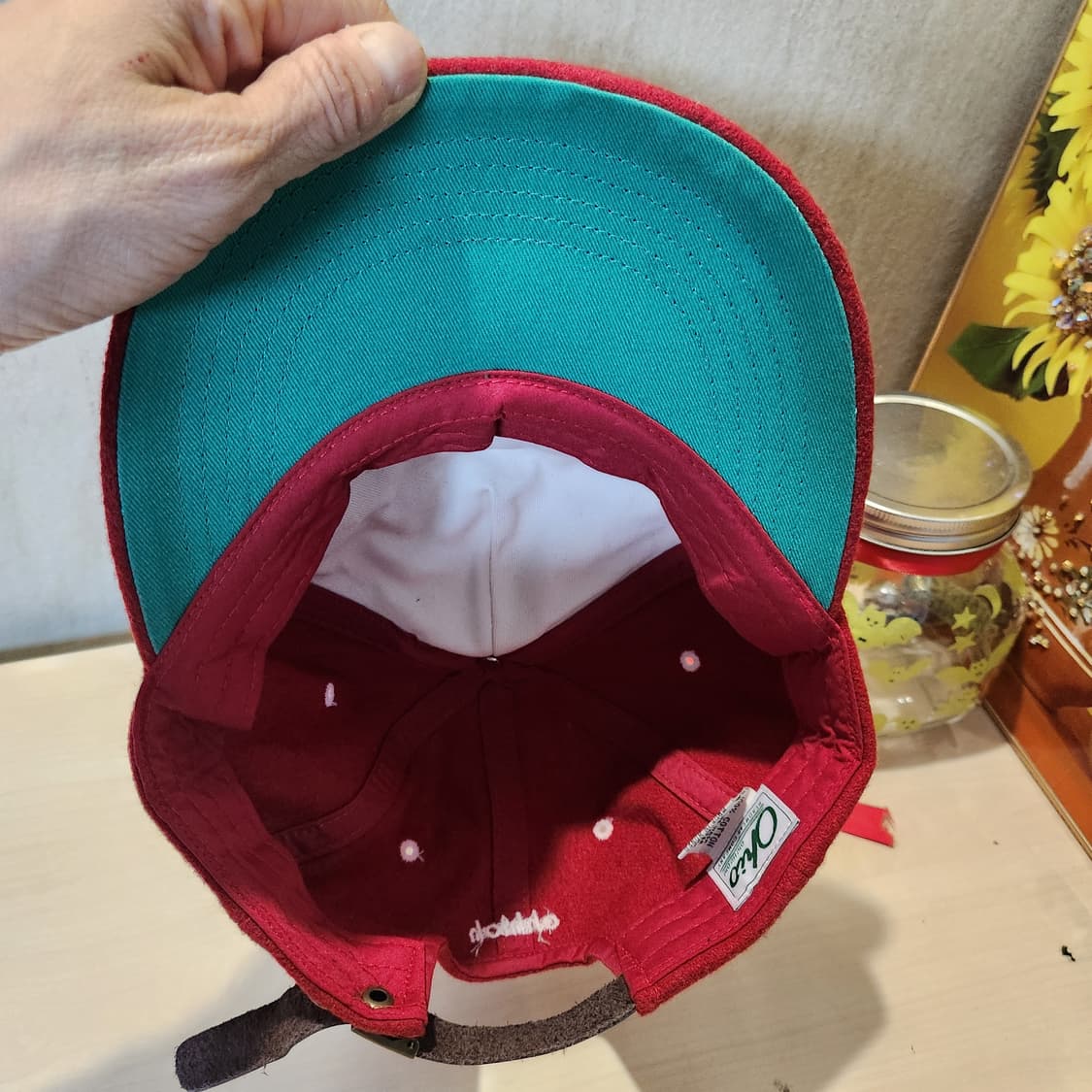 OHIO 울 볼캡 | 레드 펠트 & 레더 스트랩 빈티지 캡 상품이미지5