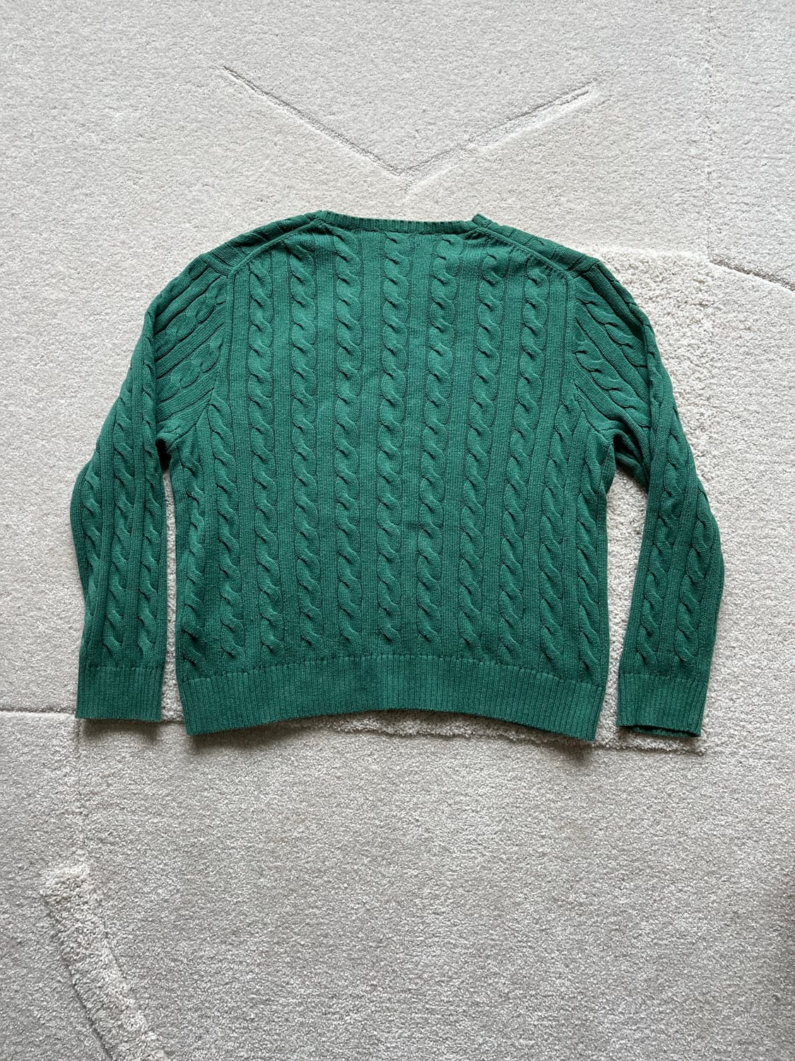 폴로 랄프로렌 케이블 니트 스웨터 그린 (105-110) 상품이미지7