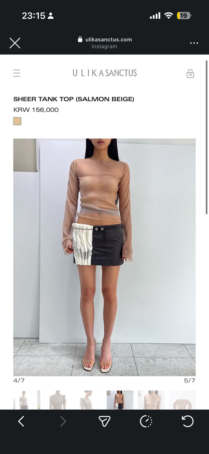 SHEER TANK TOP (SALMON BEIGE) 상품이미지2