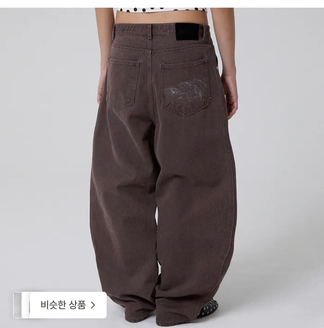 스웨이드 브라운 팬츠 상품이미지1