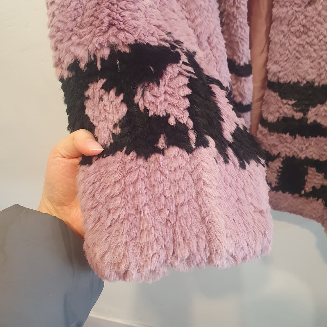 뮤트 퍼플 리얼 래빗퍼 자켓 코트 상품이미지4