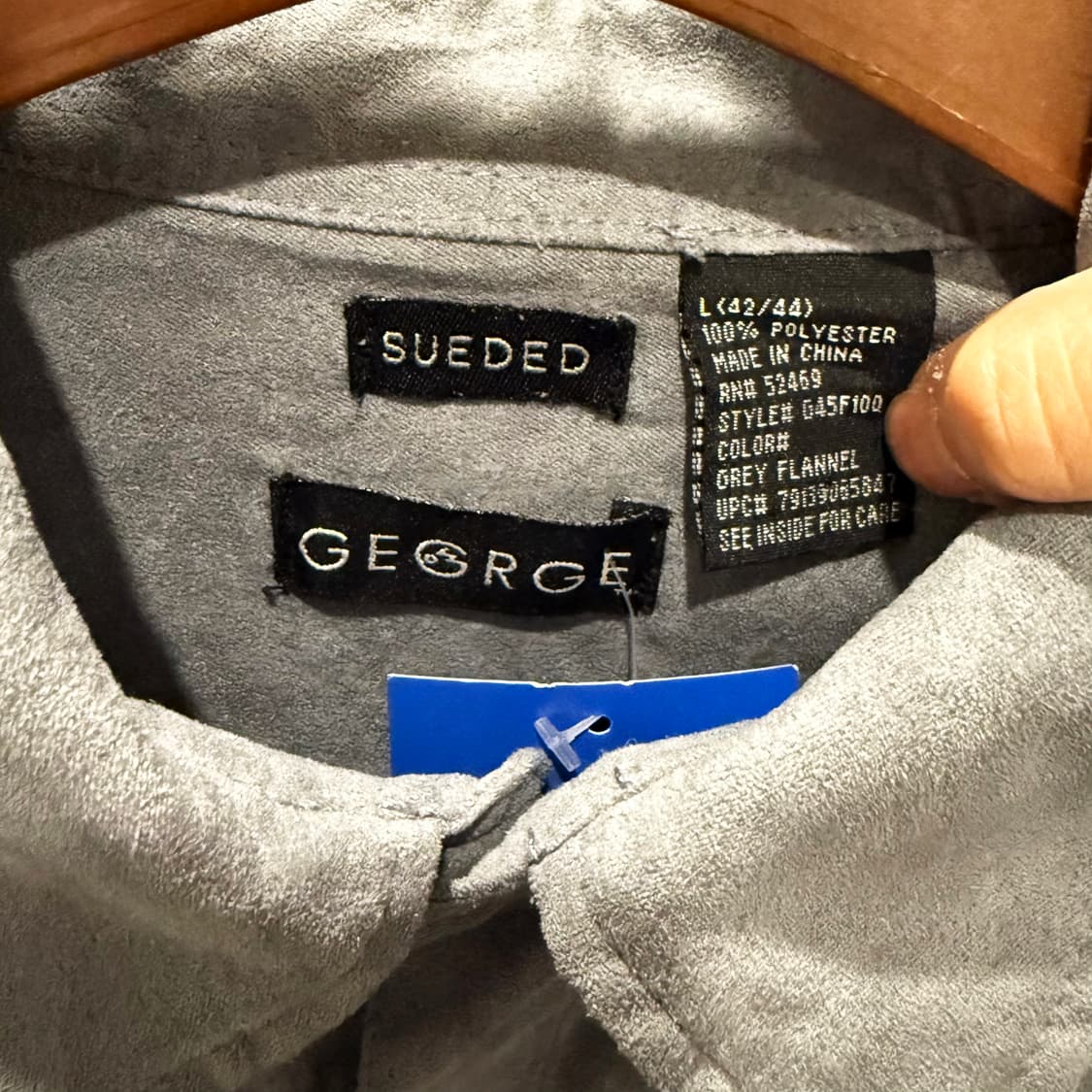 GEORGE 조지 컴포트핏 스웨이드셔츠 플랩포켓 디테일 그레이 상품이미지6