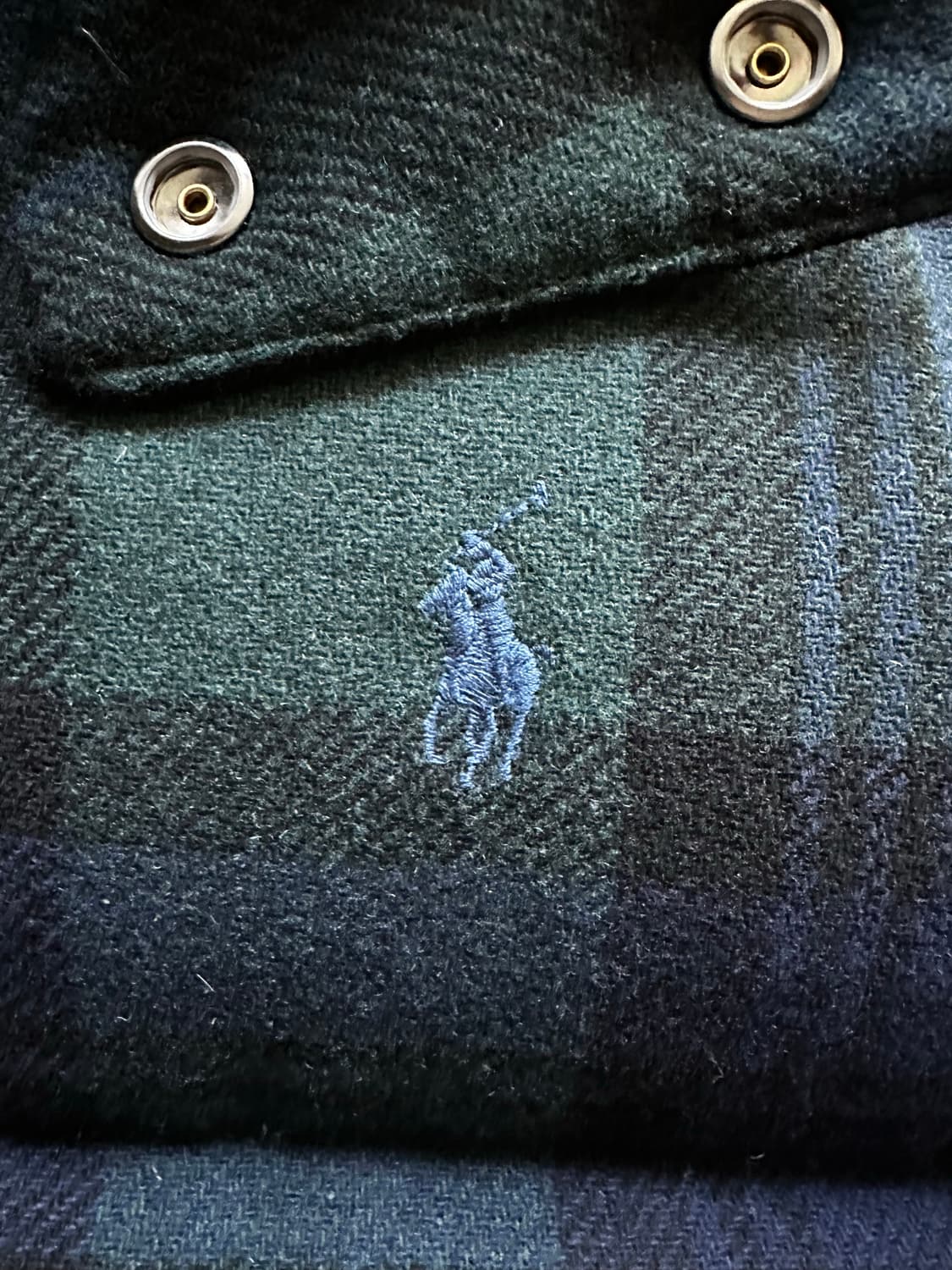 폴로 랄프로렌 블랙워치 타탄체크 패딩 L 상품이미지4