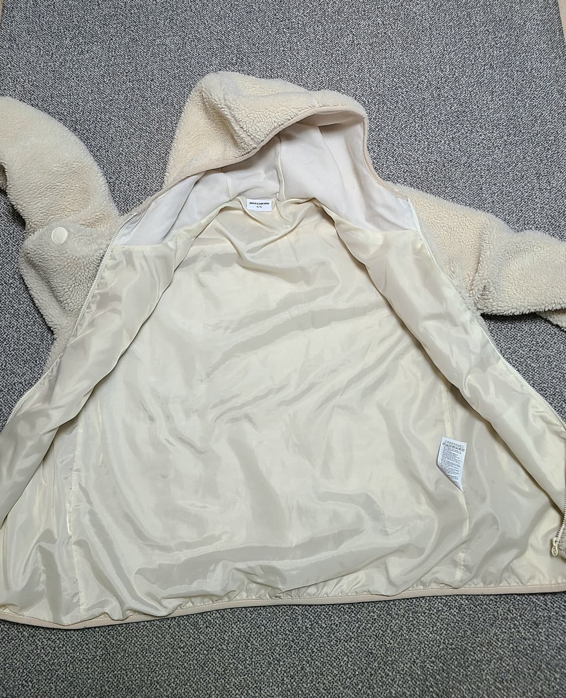 스케쳐스 후리스 후드집업 M(95) 아이보리 상품이미지6