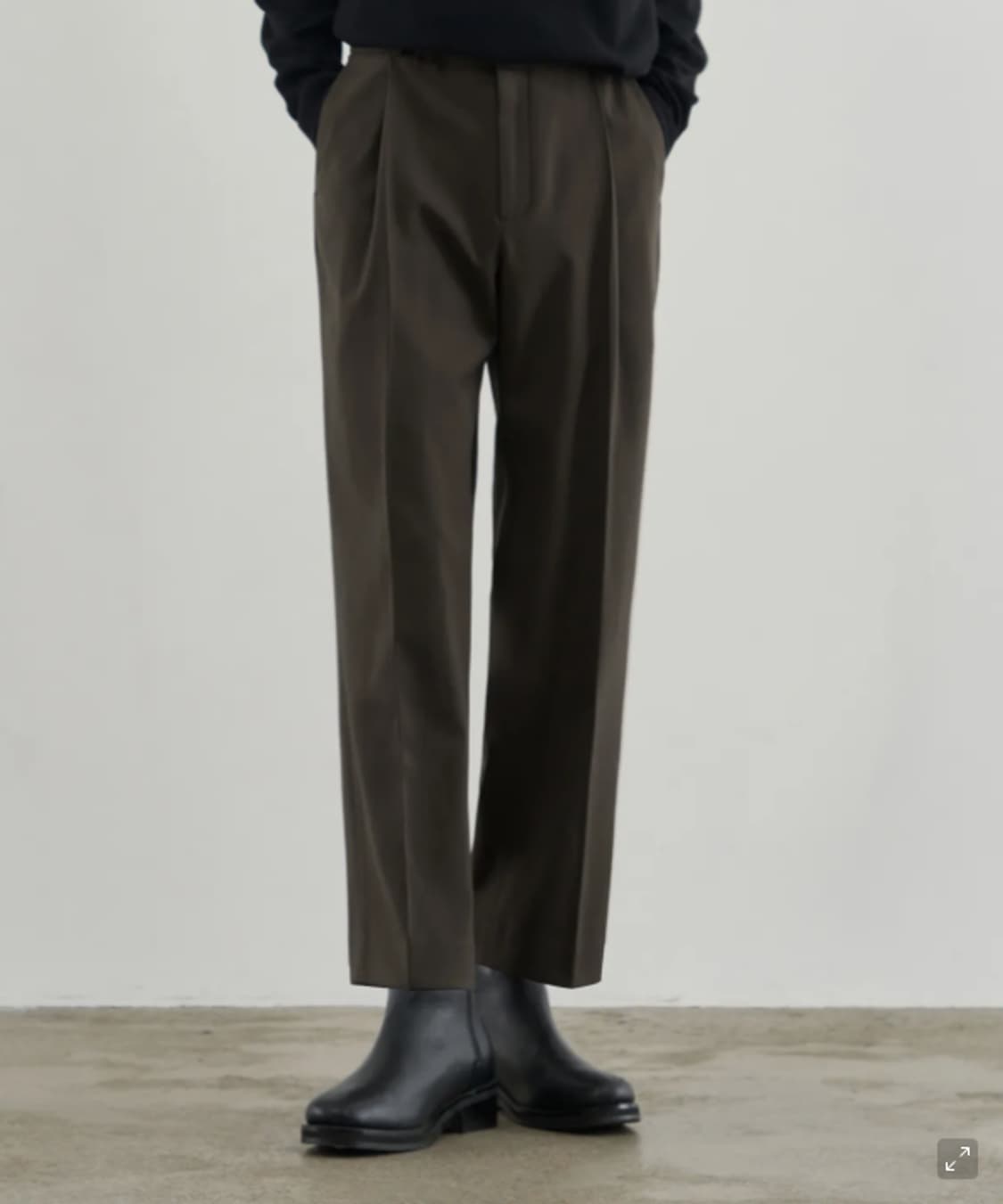 드로우핏/모드 울 릴렉스드 턱 슬랙스 다크브라운/L 상품이미지1