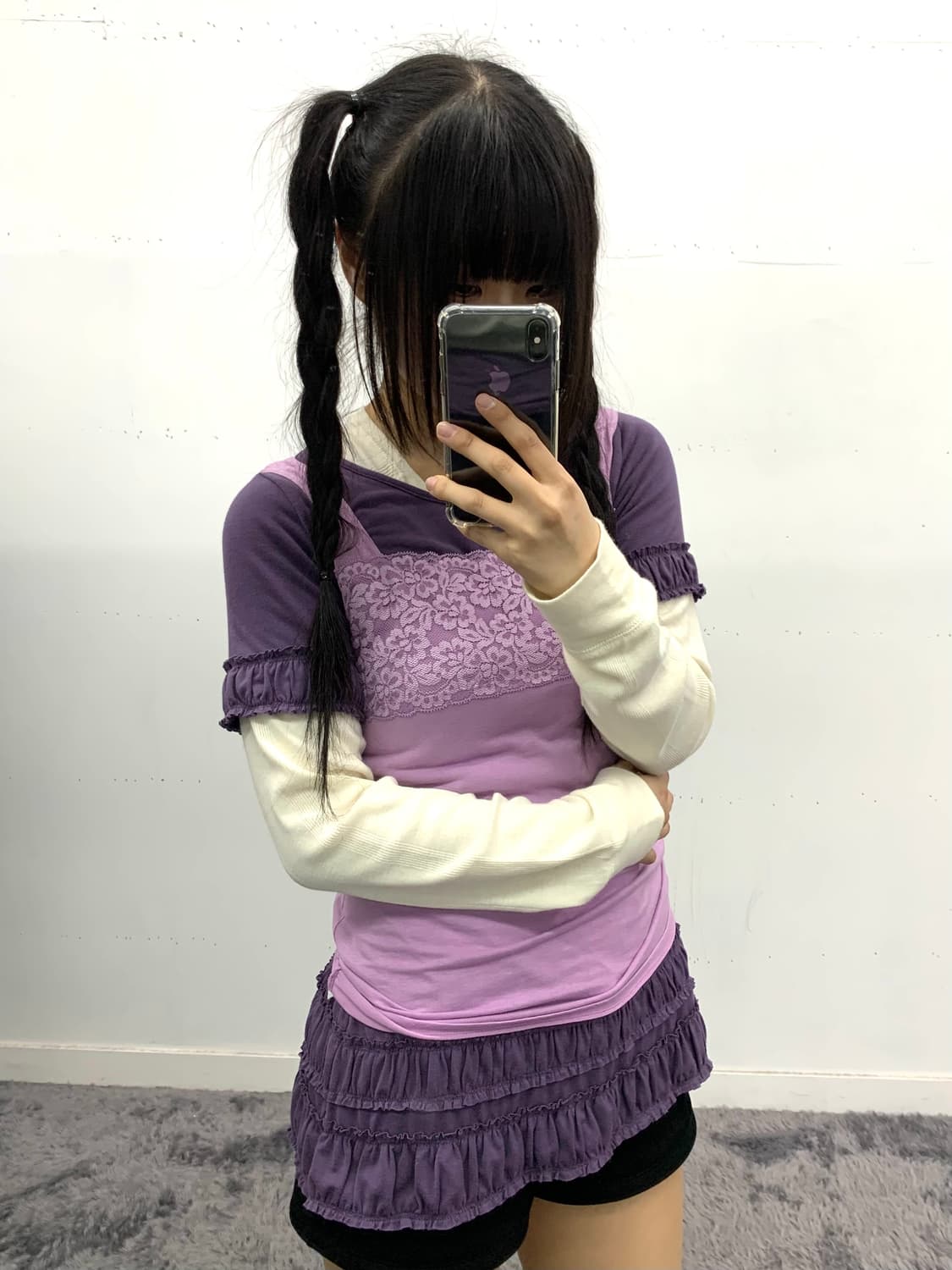 재패니즈 그레이프 프릴 탑 상품이미지2