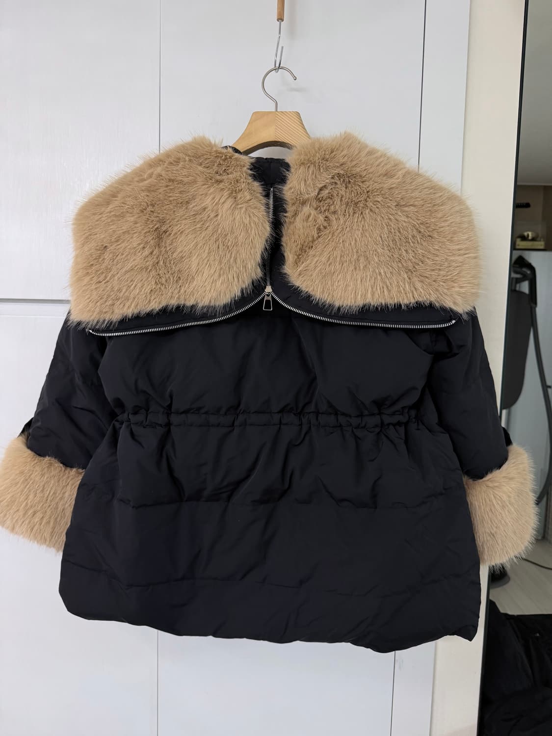 새상품 100덕다운 빅카라 스트링 패딩 F 상품이미지5