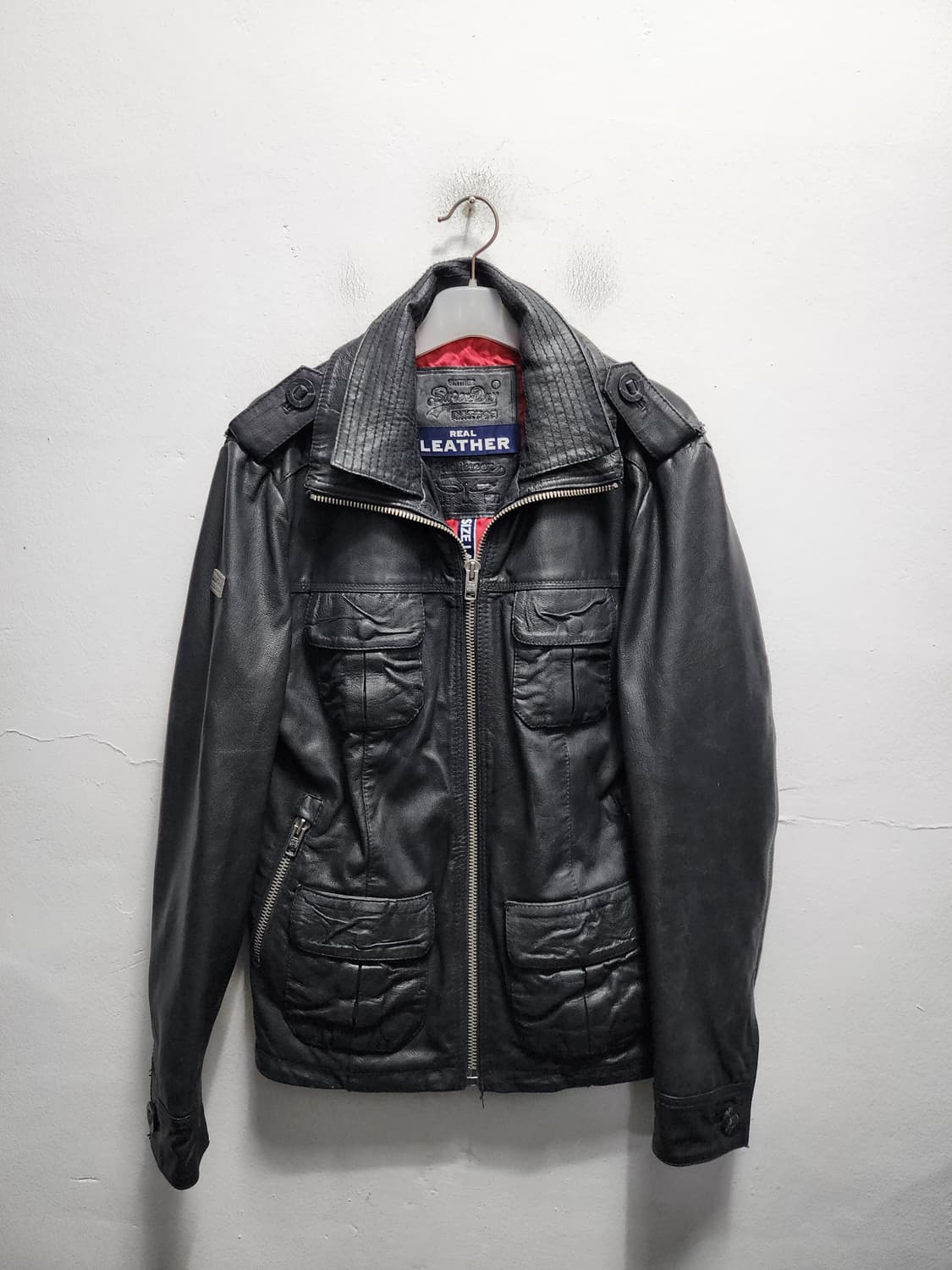 슈퍼드라이 리얼레더 스틸로고 가죽자켓 L 상품이미지1