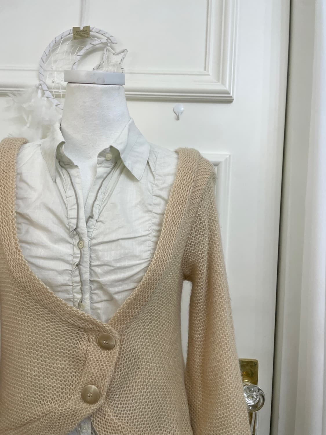 beige unbalance basic warm cardigan 상품이미지8